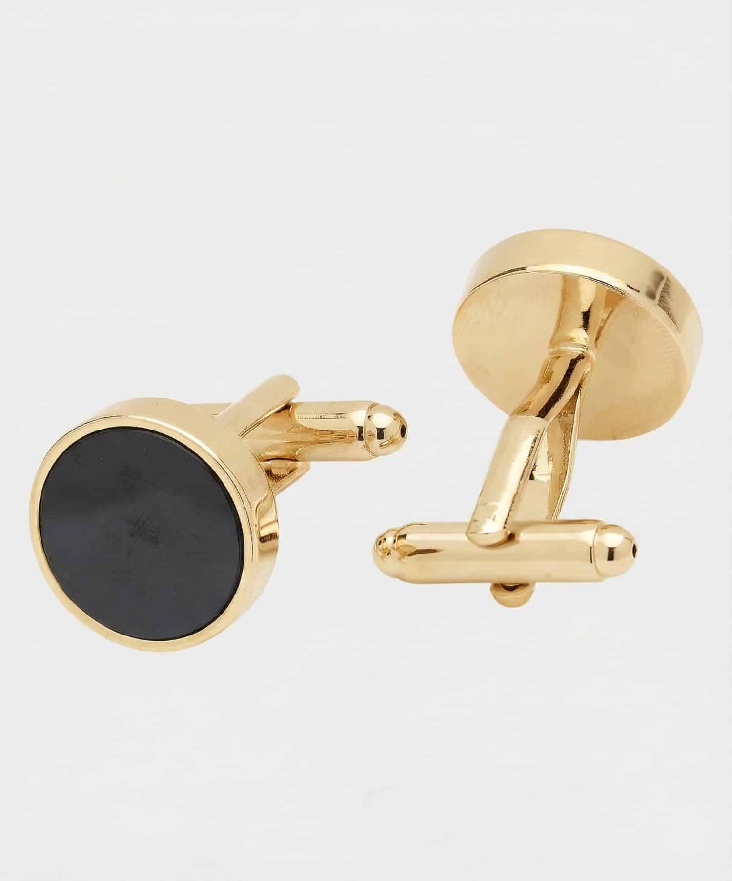 Gold onyx cufflinks - - mond