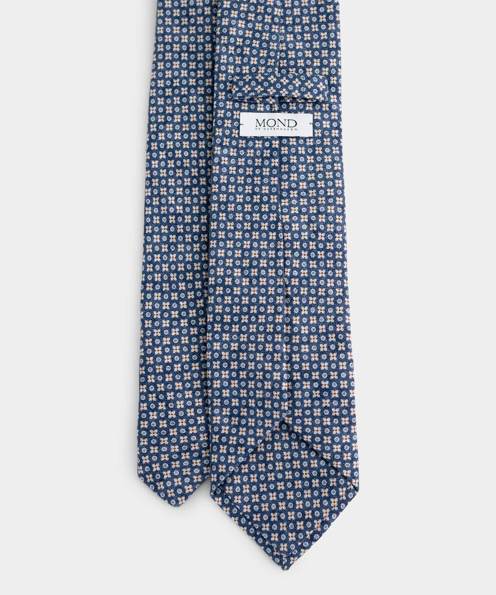 Light Blue Silk Tie - Micro-floral Shappe Silk Necktie - Mond