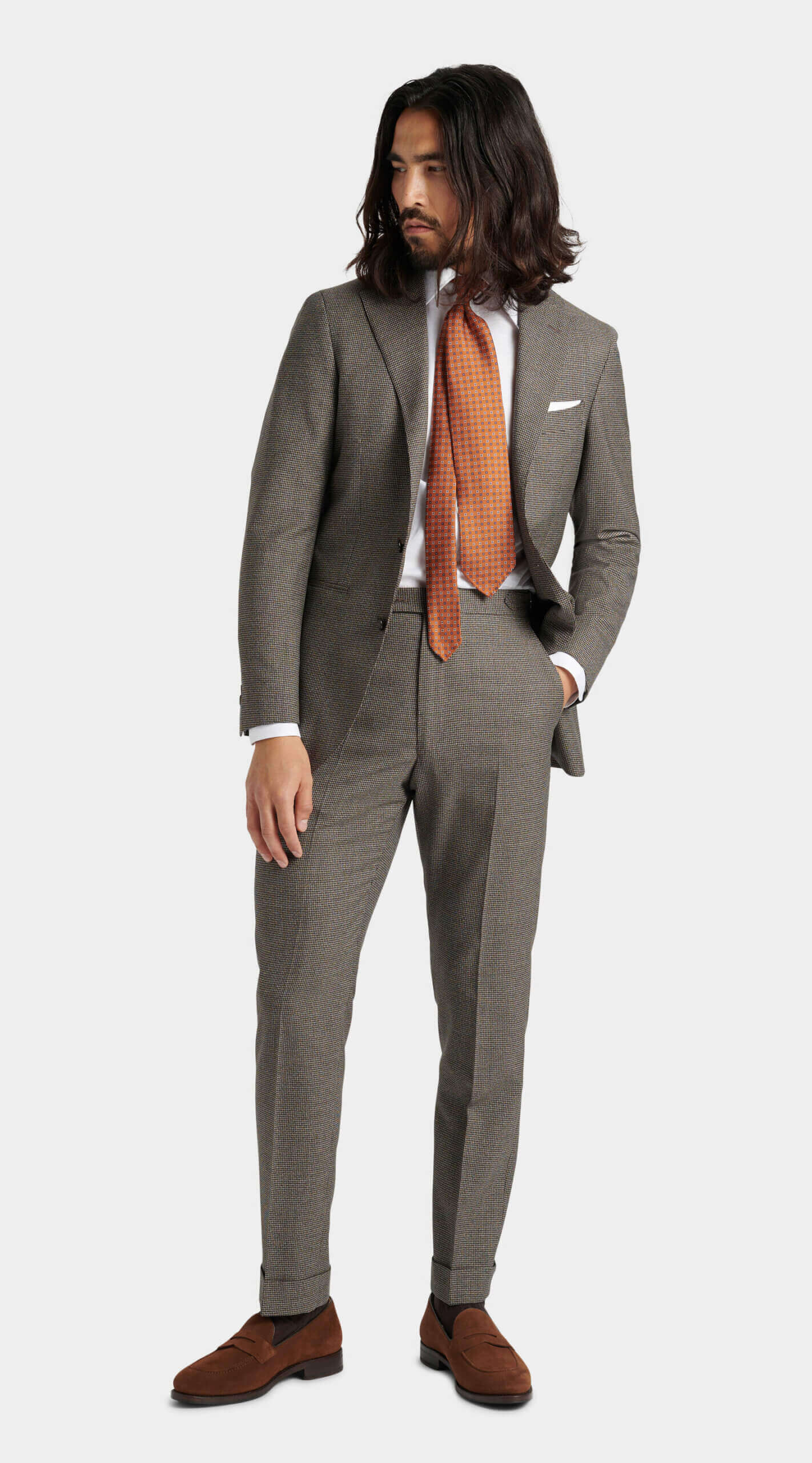 Brown Houndstooth suit / brune Houndstooth-jakkesæt / brown Houndstooth-Anzug / Brun Houndstooth-dress