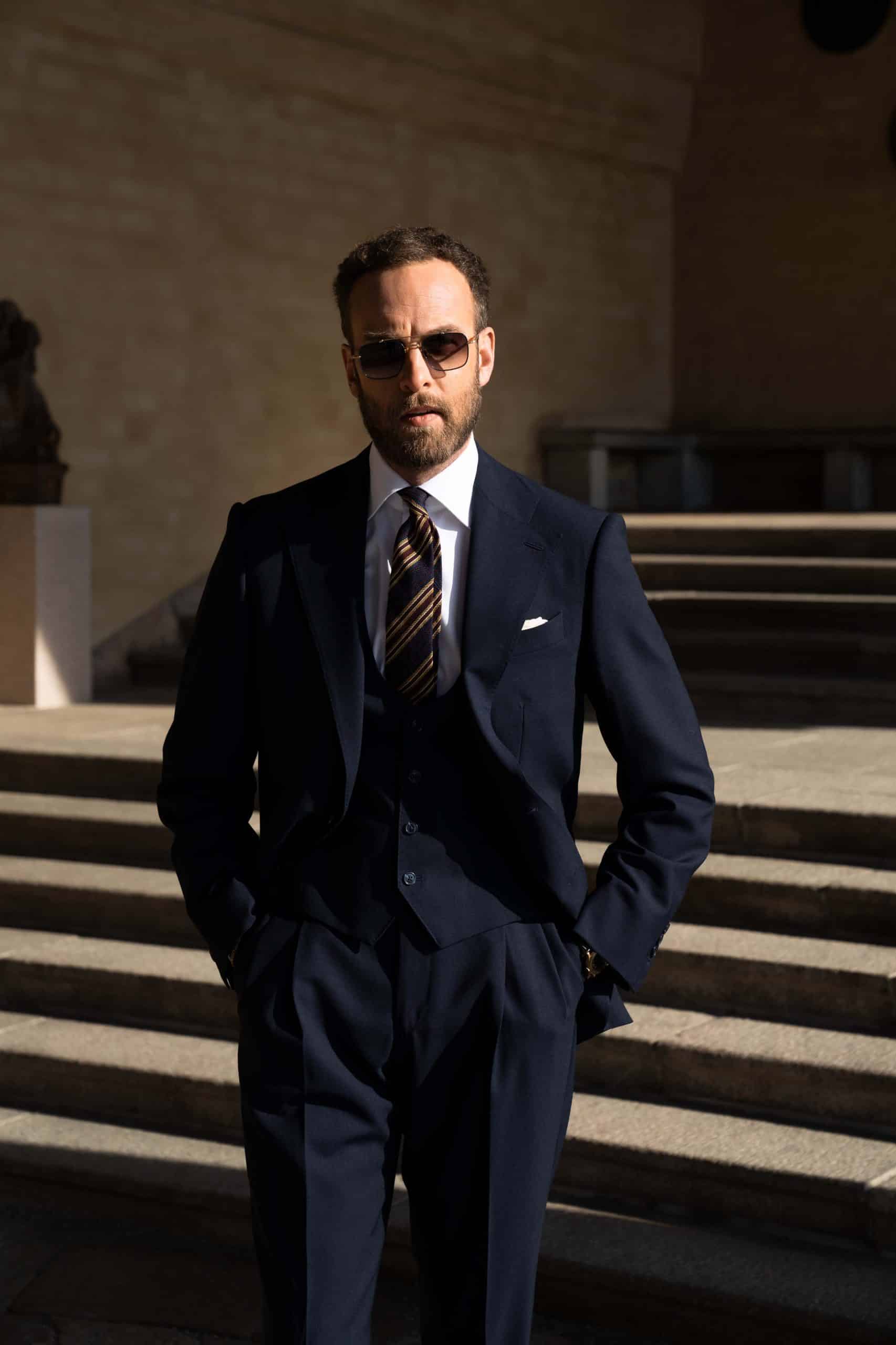Andreas weinas in mond navy twistair three piece suit. Jpg scaled - - mond