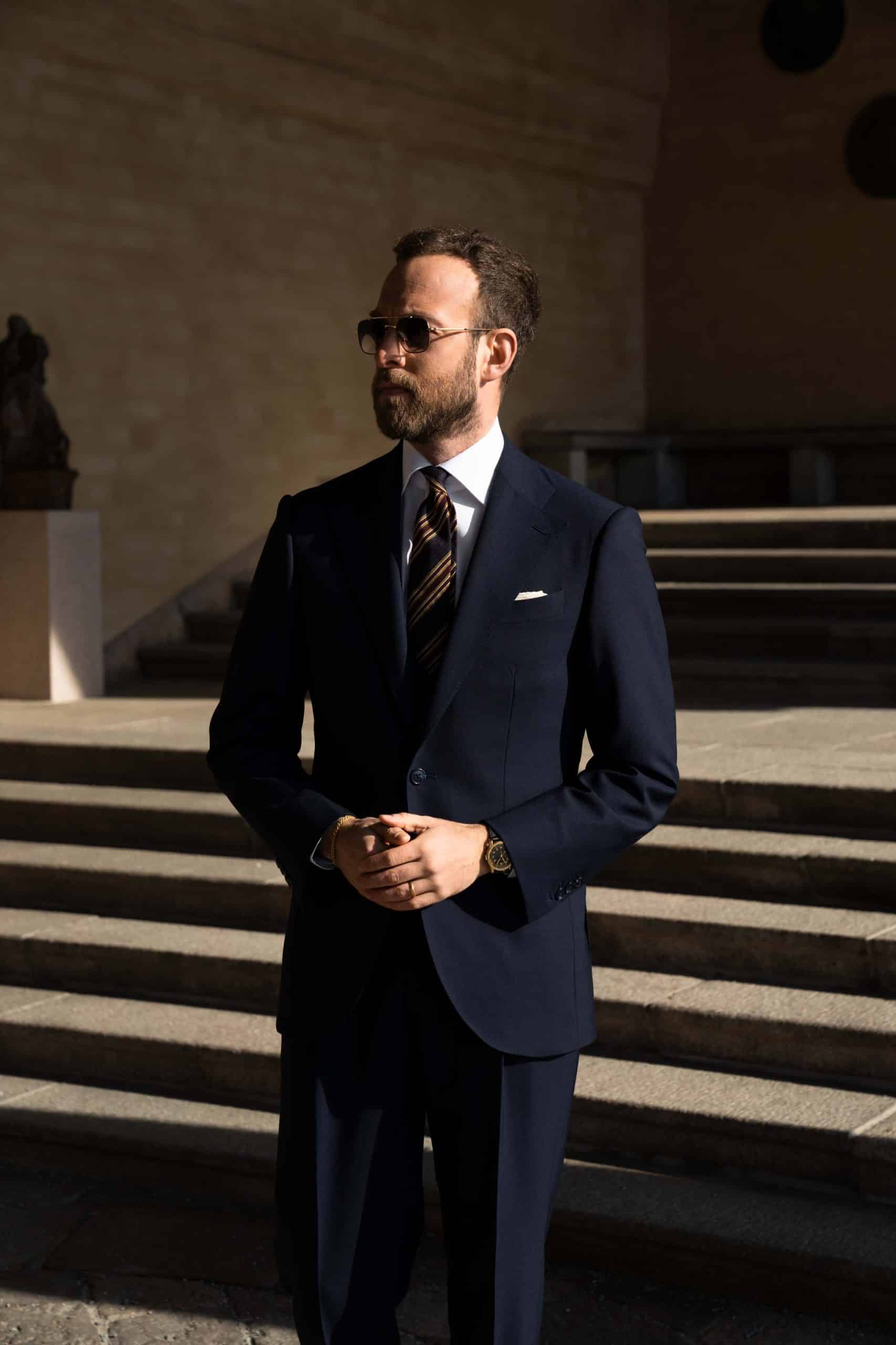 Andreas weinas wearing mond navy twistair three piece suit. Jpg scaled - - mond