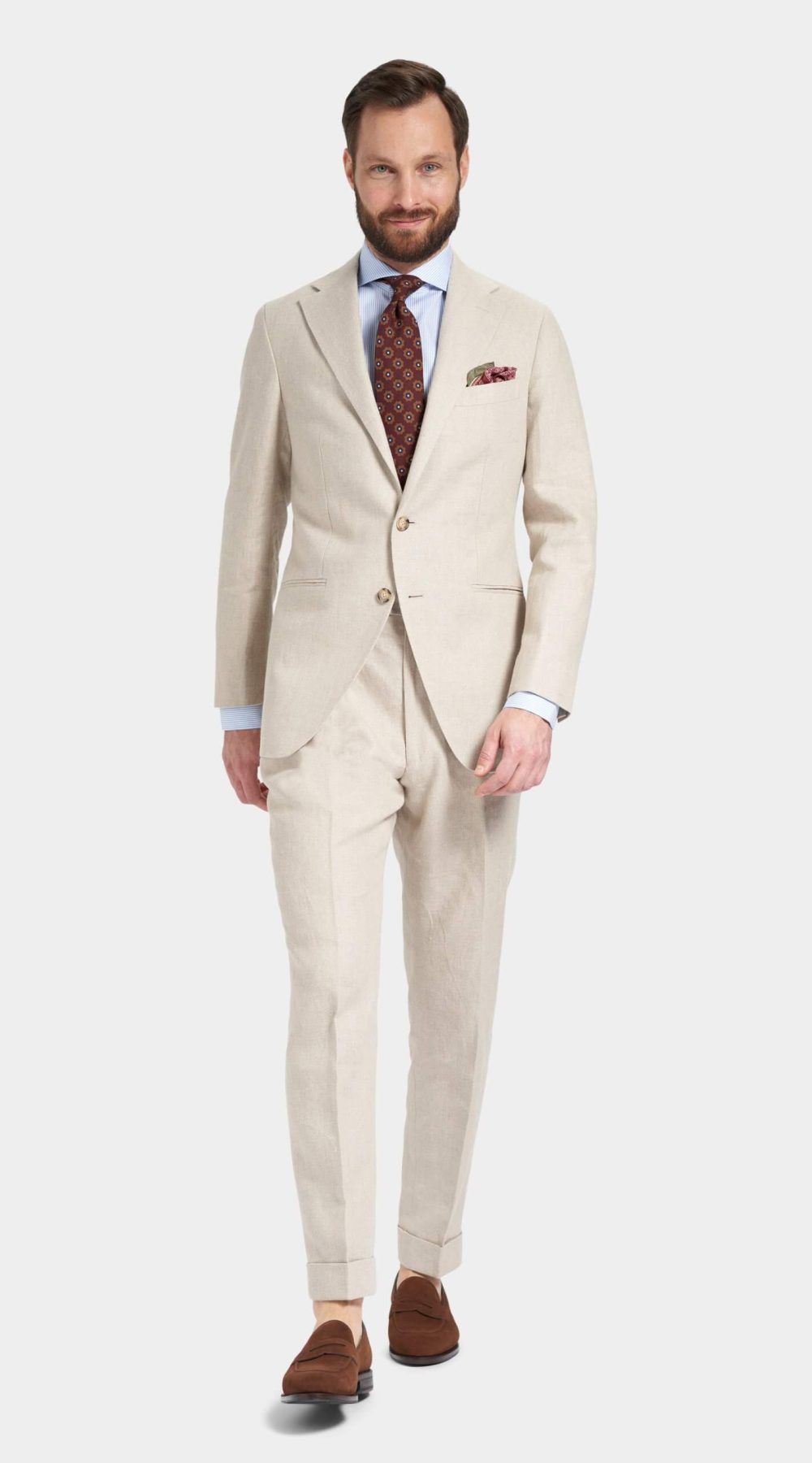 Custom Cream Irish Linen Suit