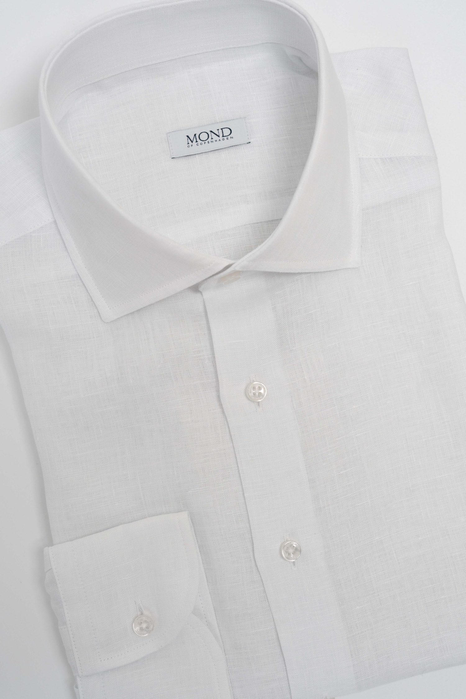 Mond custom made white linen shirt