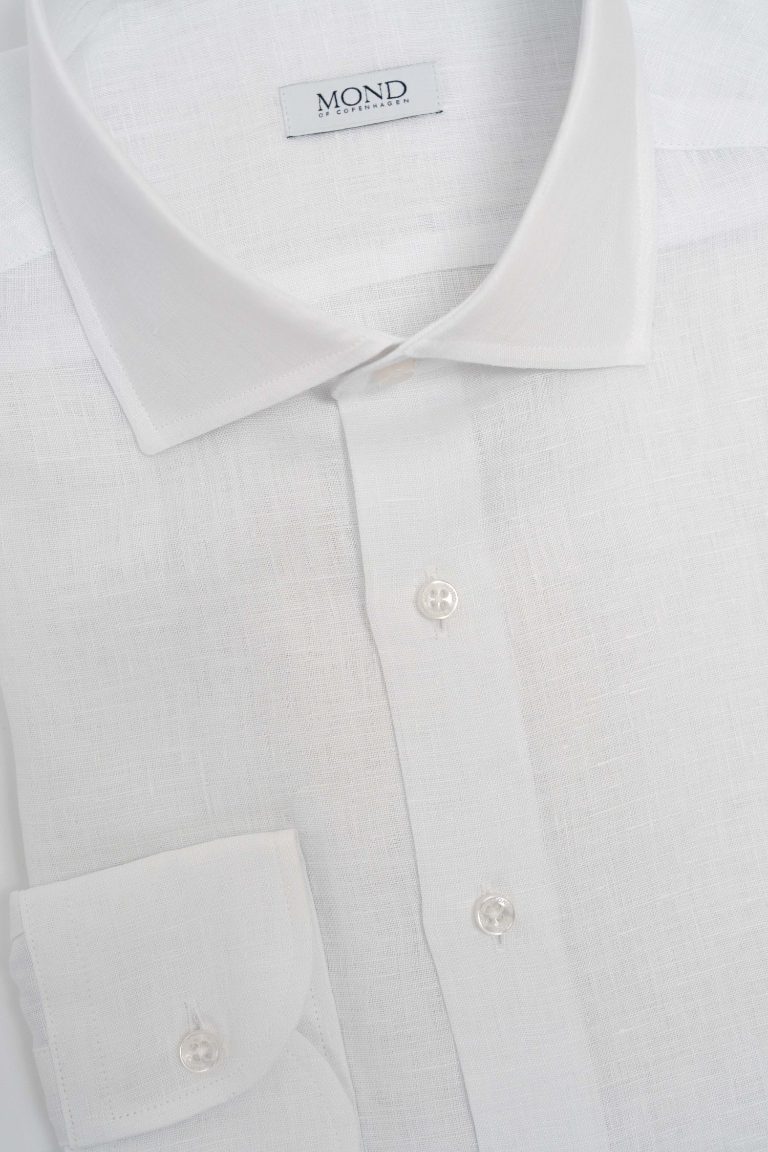 custom made white linen shirt