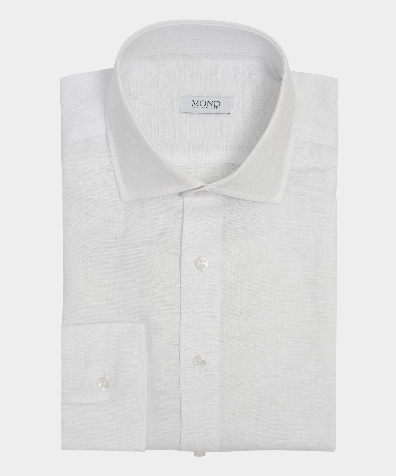white linen shirt custom by mond