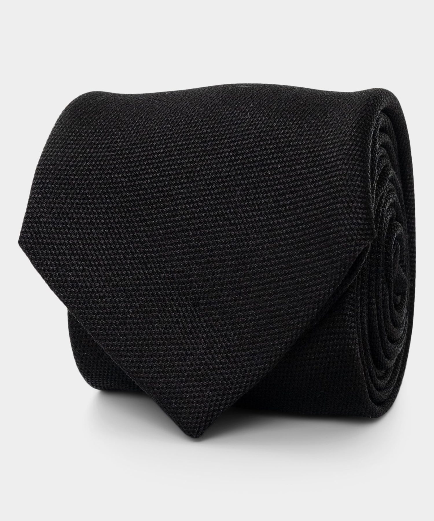 Black - basketweave tie