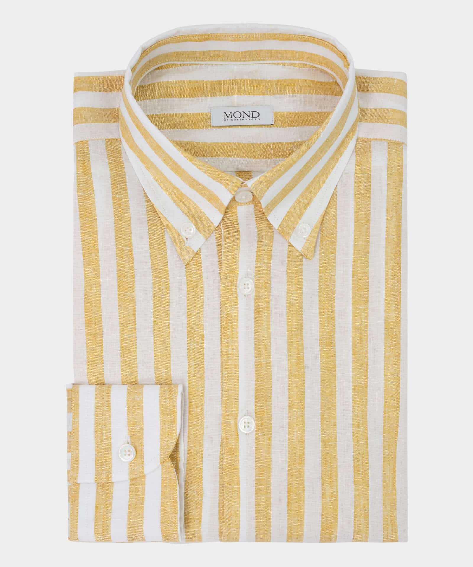 White_Yellow Butcher Stripe Linen shirt