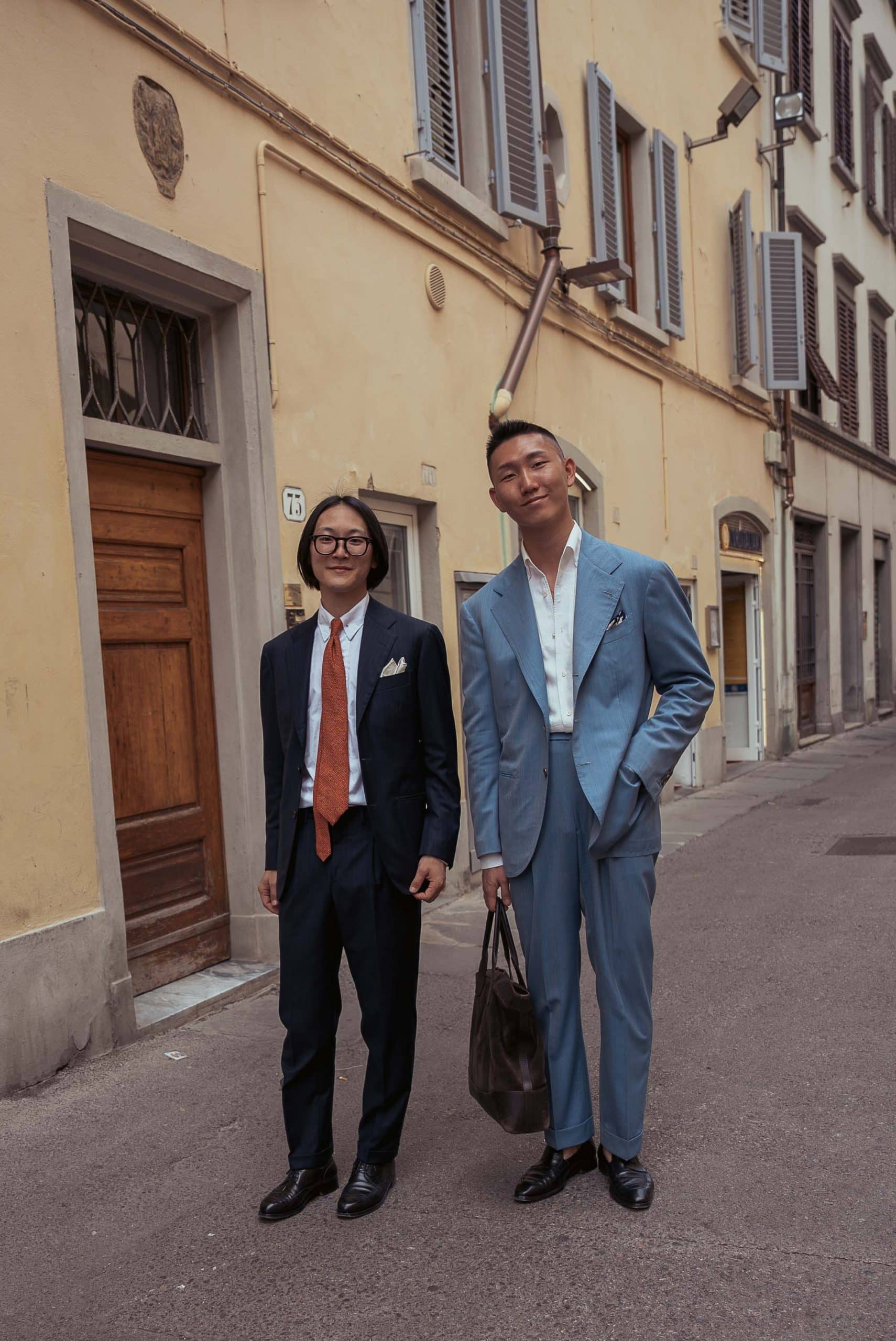 navy blue and blue suits at pitti uomo 104