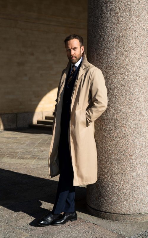 1 Andreas Weinas In A Custom Made Beige Twill Rain Repellent Car Coat By Mond 1 andreas weinas in a custom made beige twill rain repellent car coat by mond