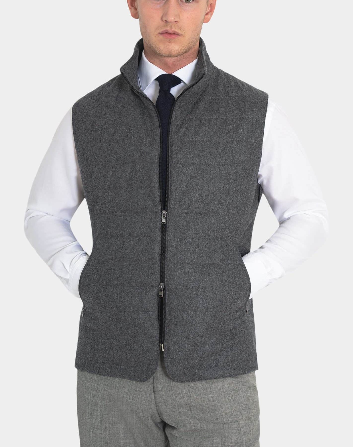 Medium grey heavy flannel bodywarmer