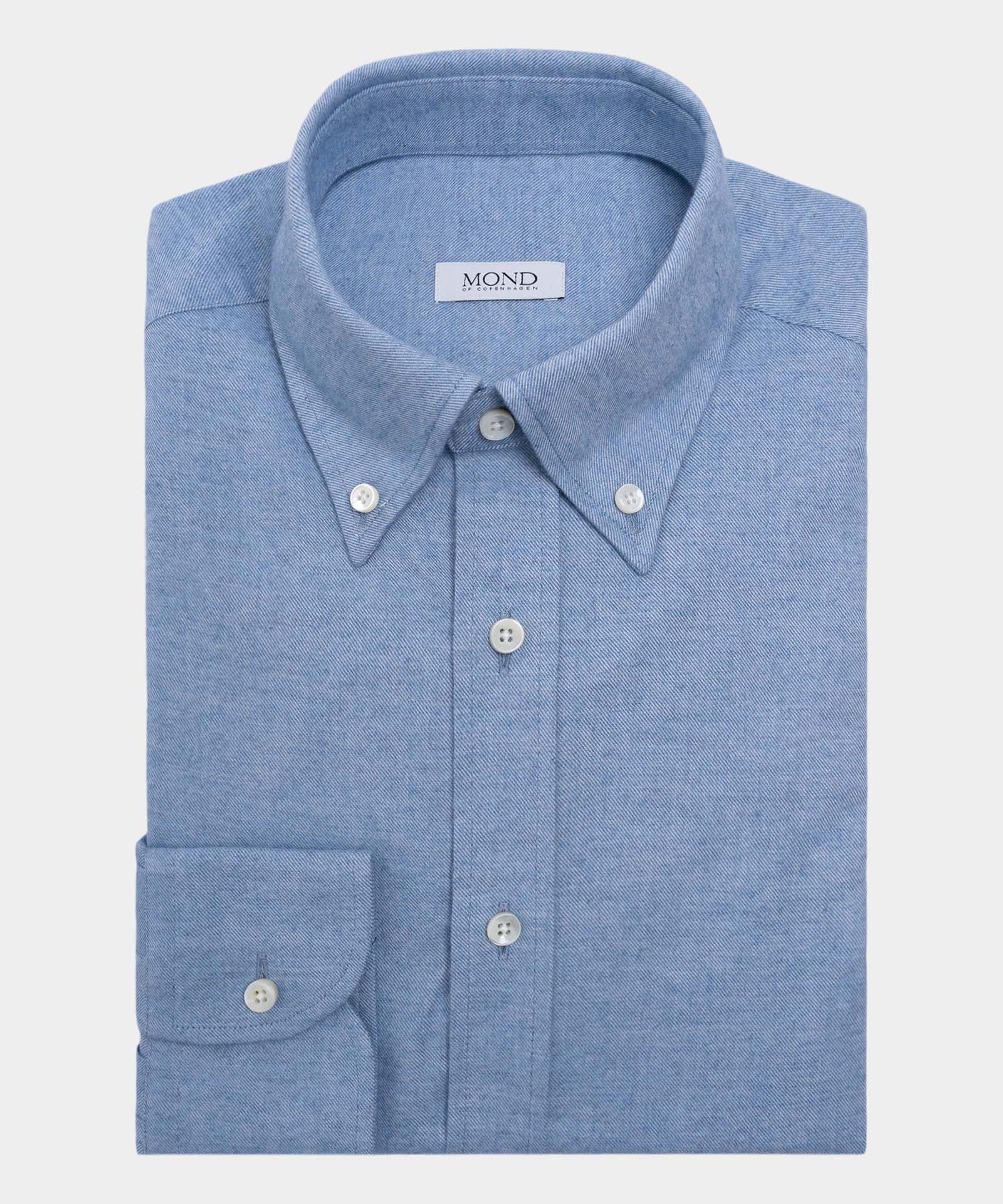 Light Blue Kashco cotton and cashmere custom made shirt by mond of copenhagen