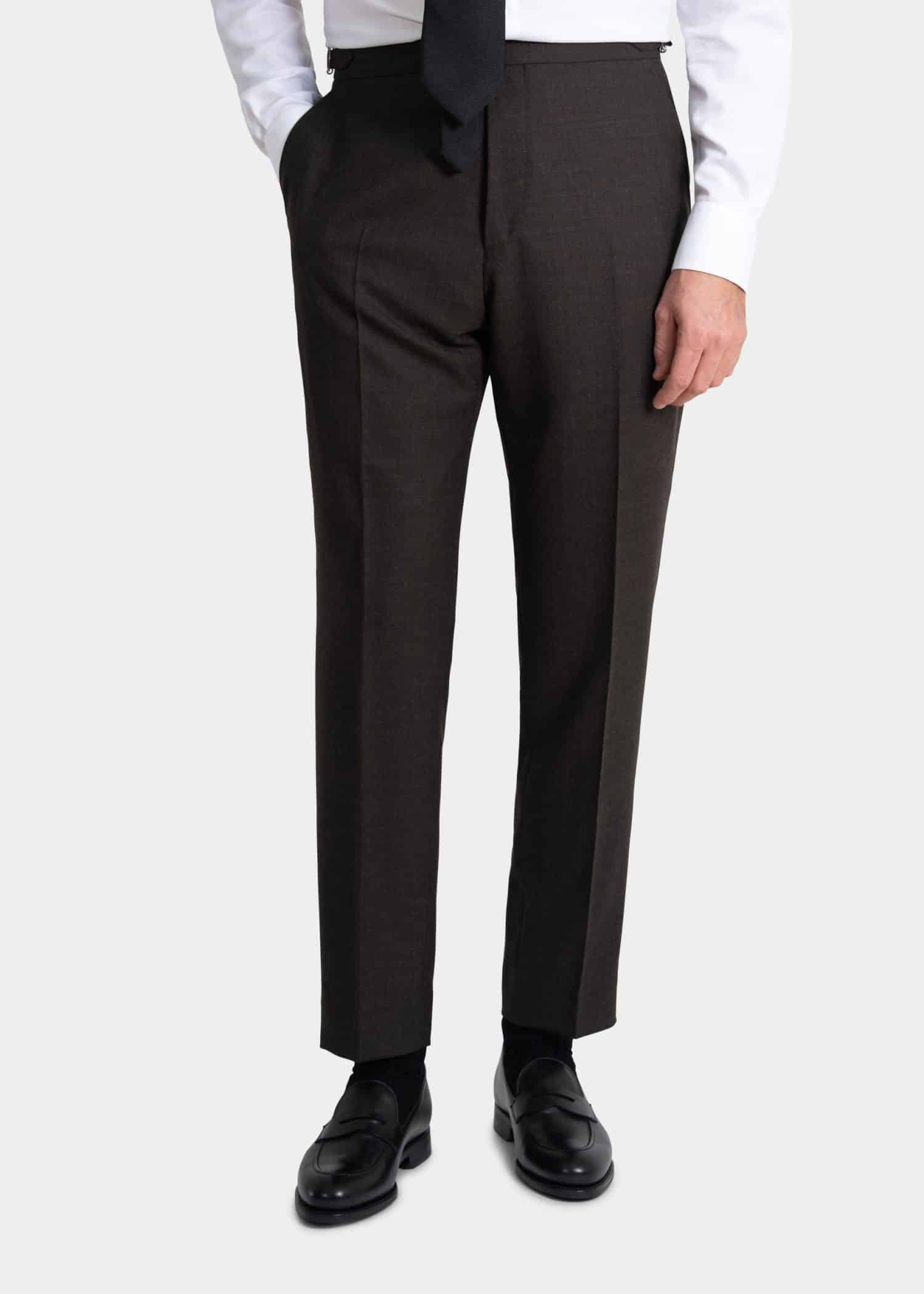 Brown suit trousers in twistair fabric