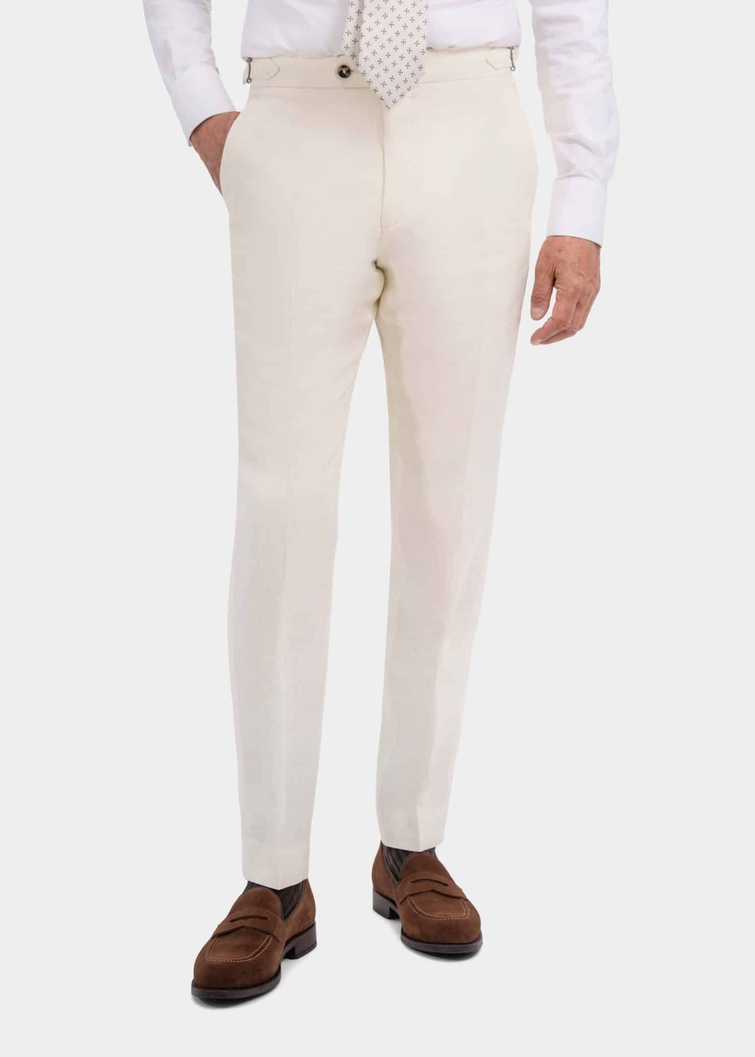 Ivory linen trousers