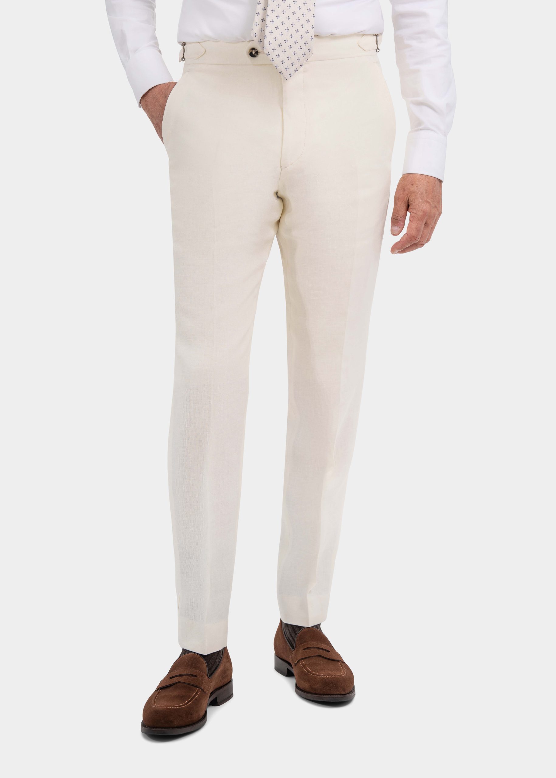 Ivory Linen Trousers