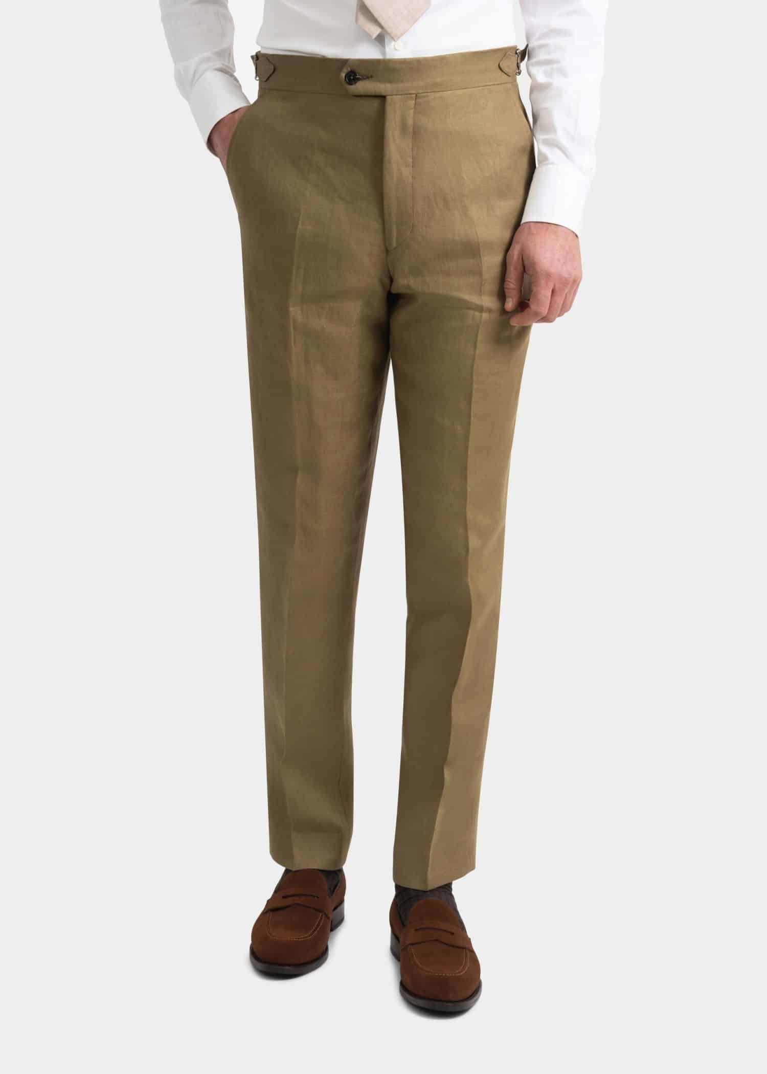 Khaki linen trousers