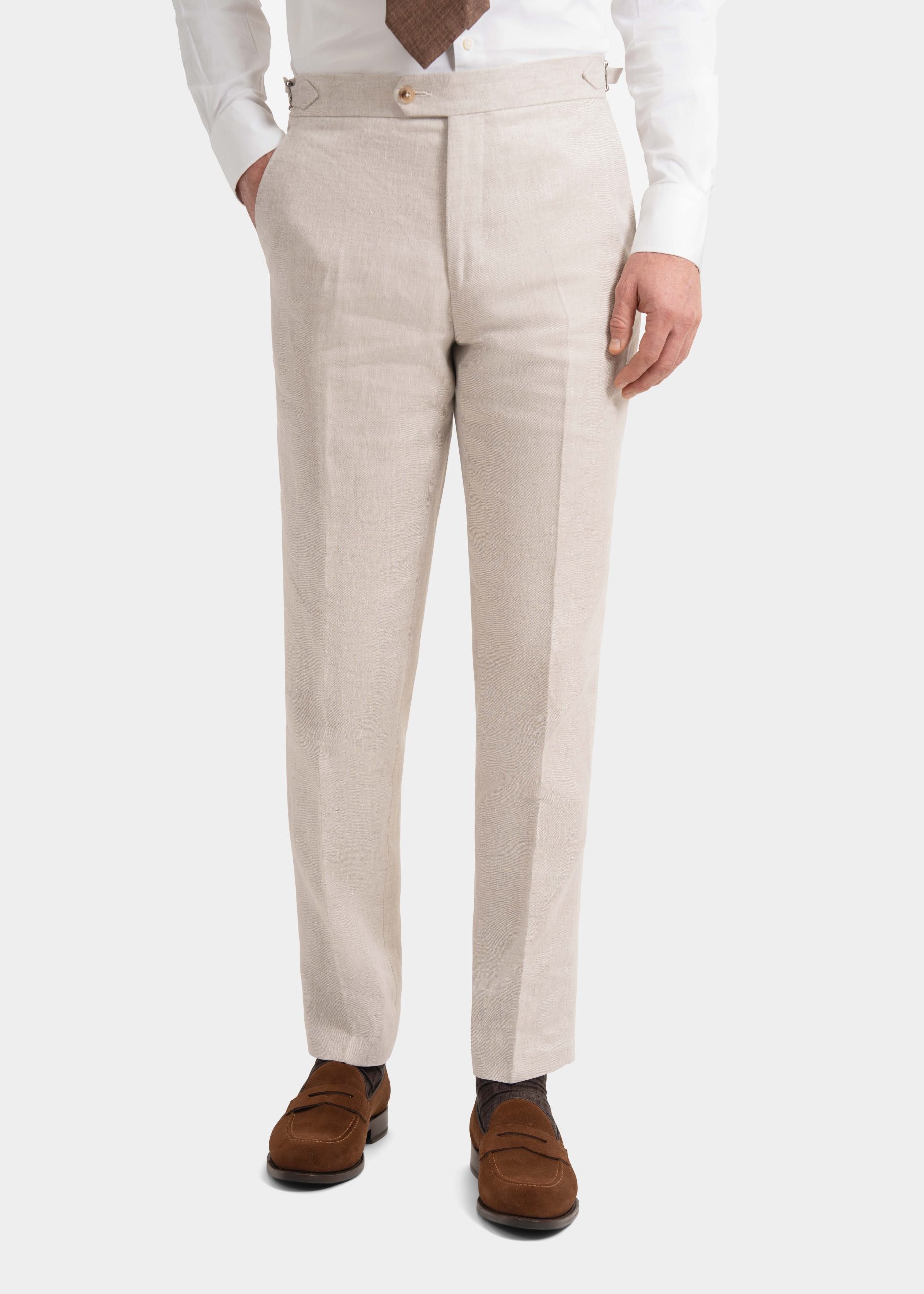 Mond Natural Linen Twill Trousers