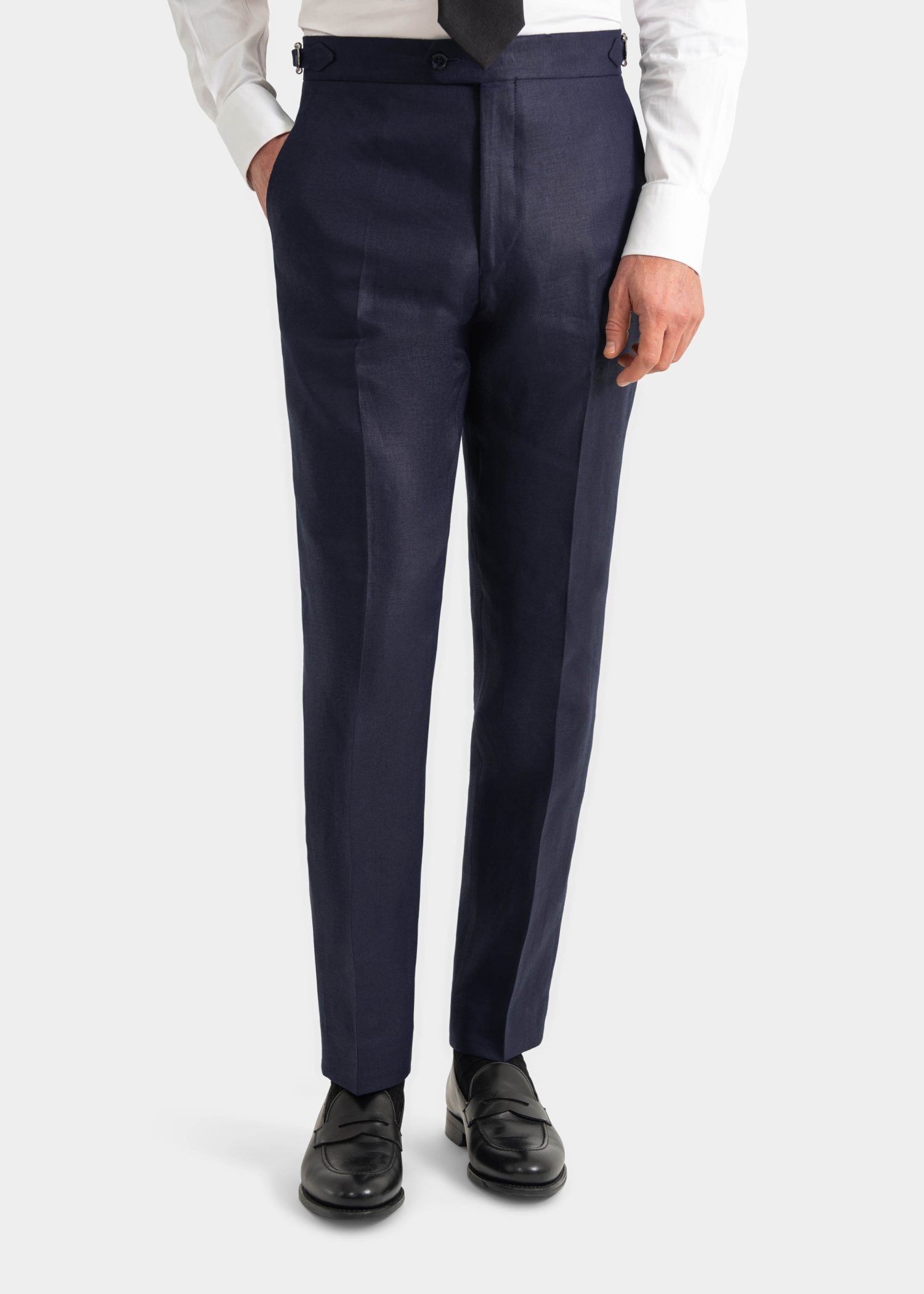 Navy Linen Twill Trousers