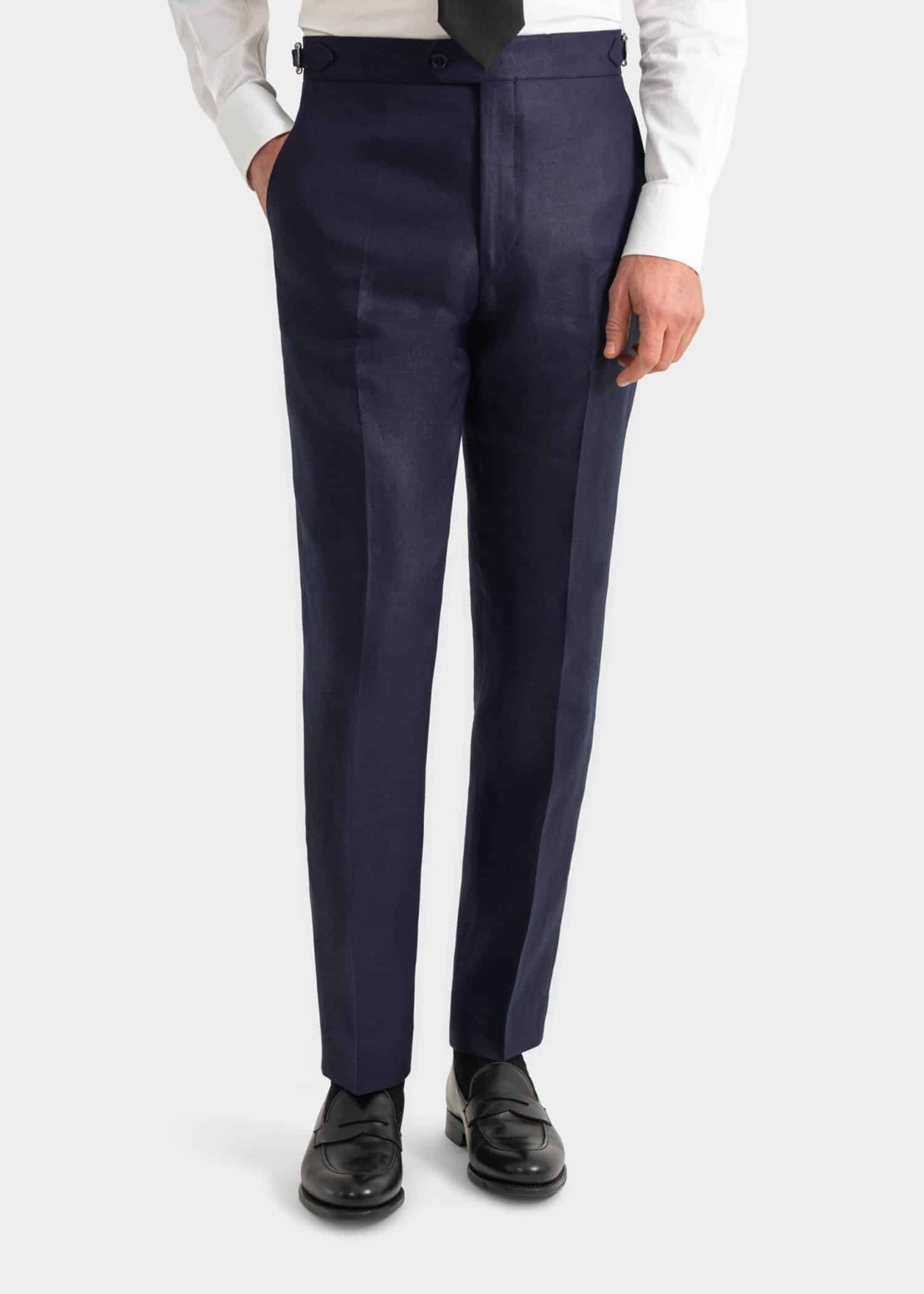 Navy linen twill trousers