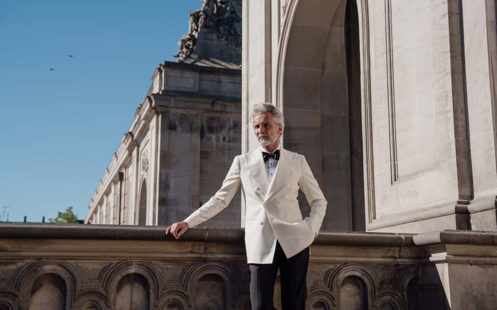 Mond custom white dinner jacket