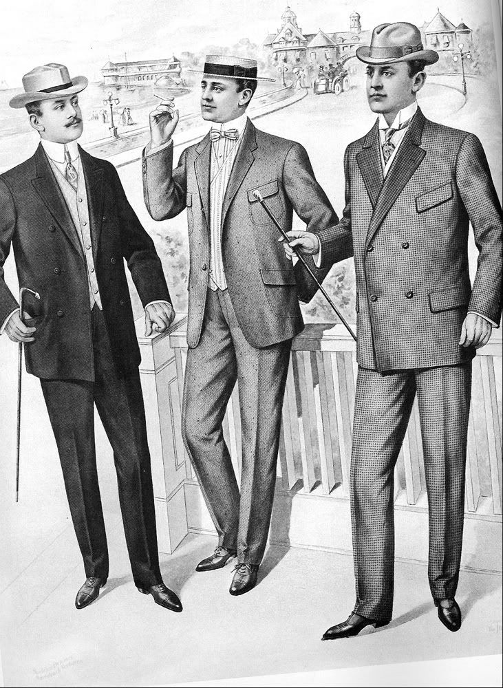 Three men wearing a lounge suit