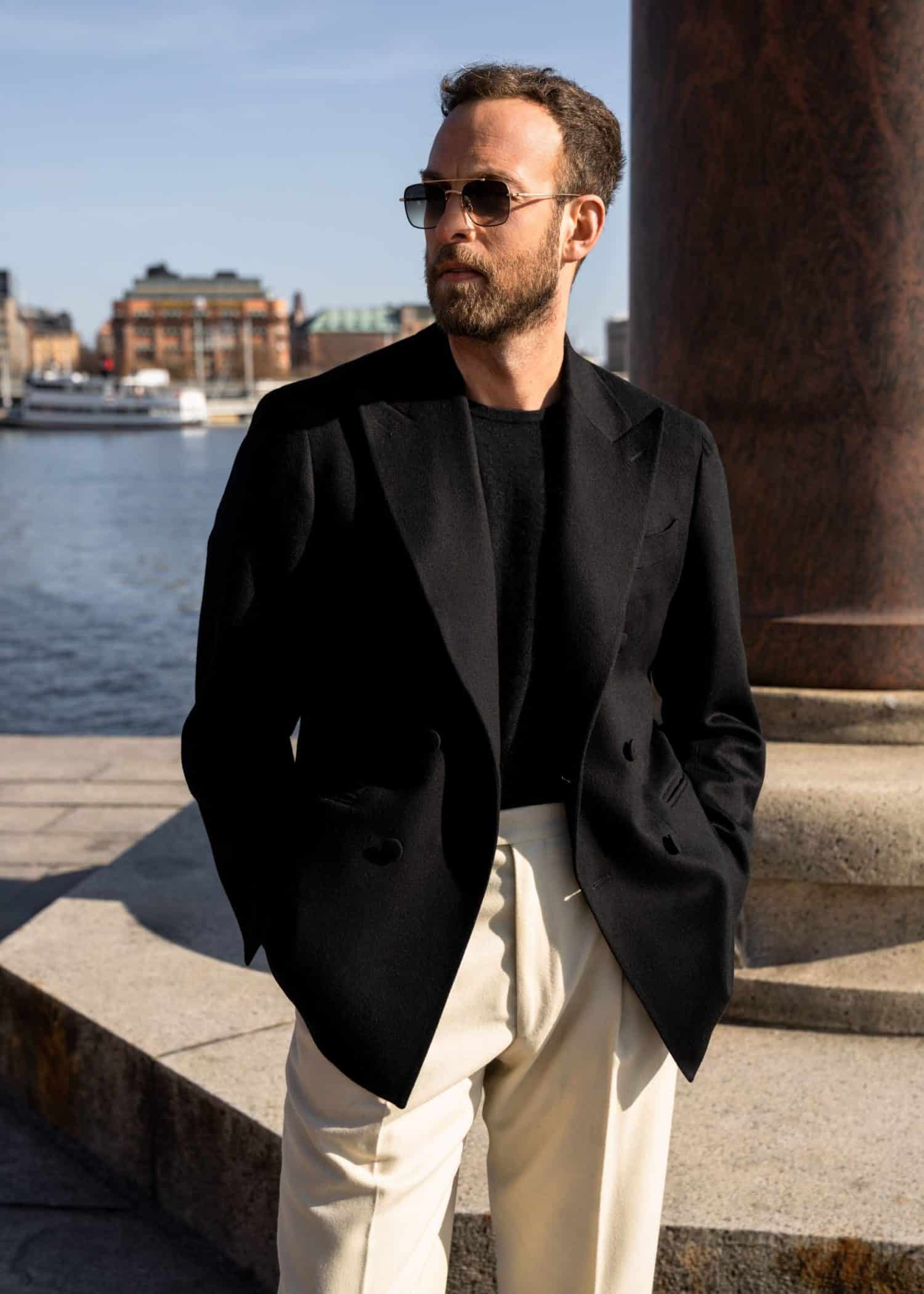 Black doeskin sports jacket - andreas weinas