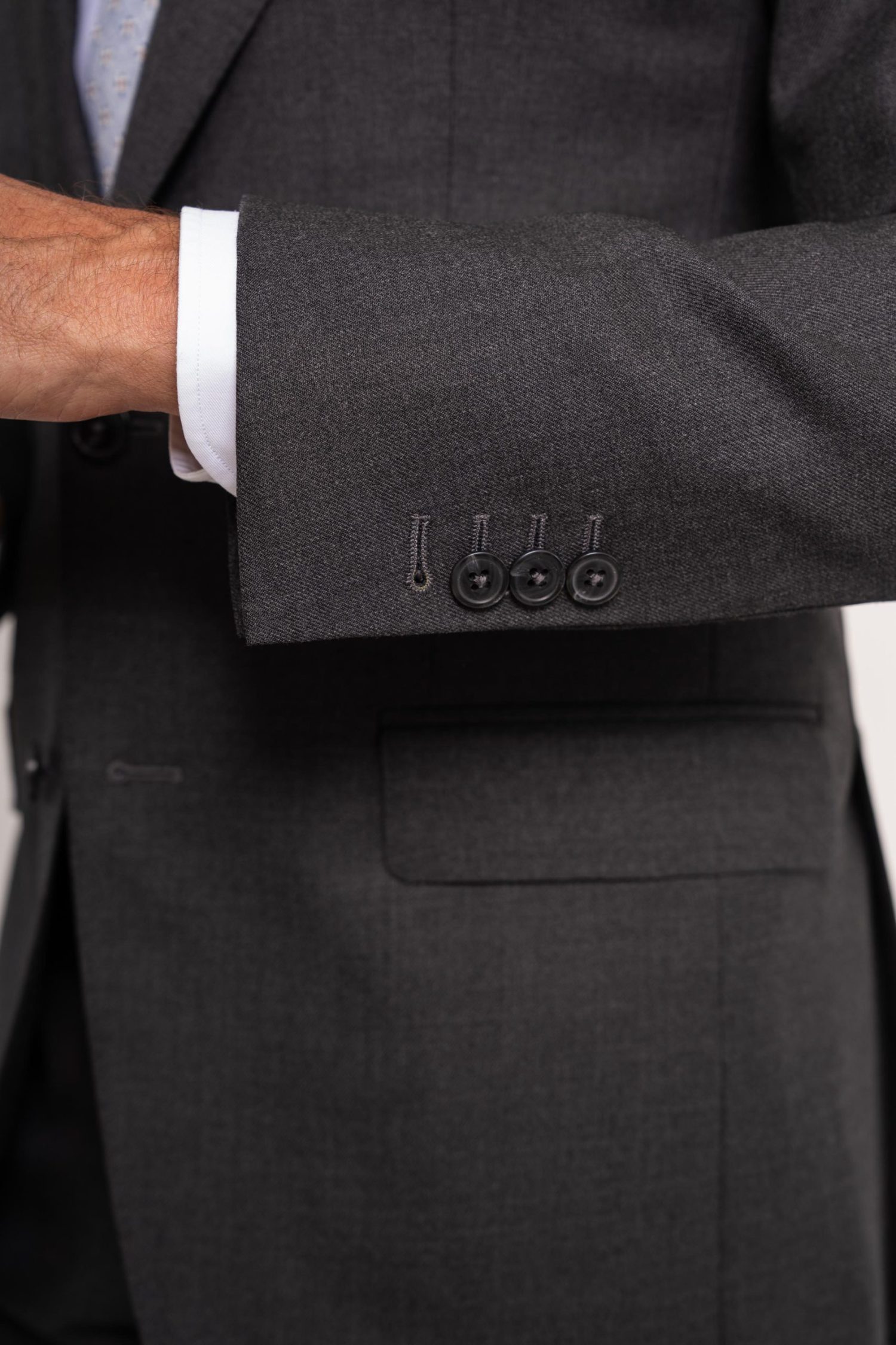 Charcoal Superior Wool Suit Fabric Details