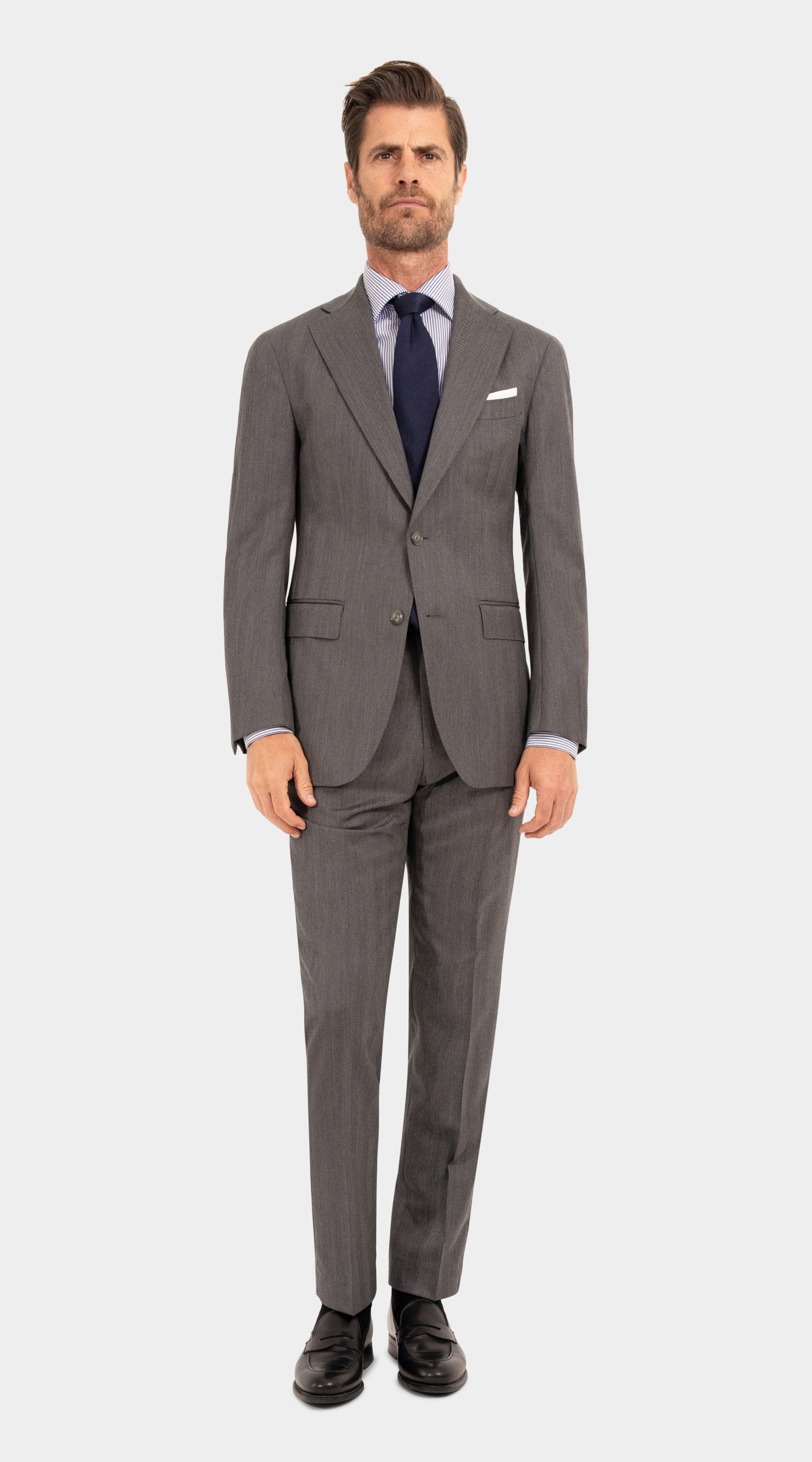 Grey Herringbone Super S130's Suit