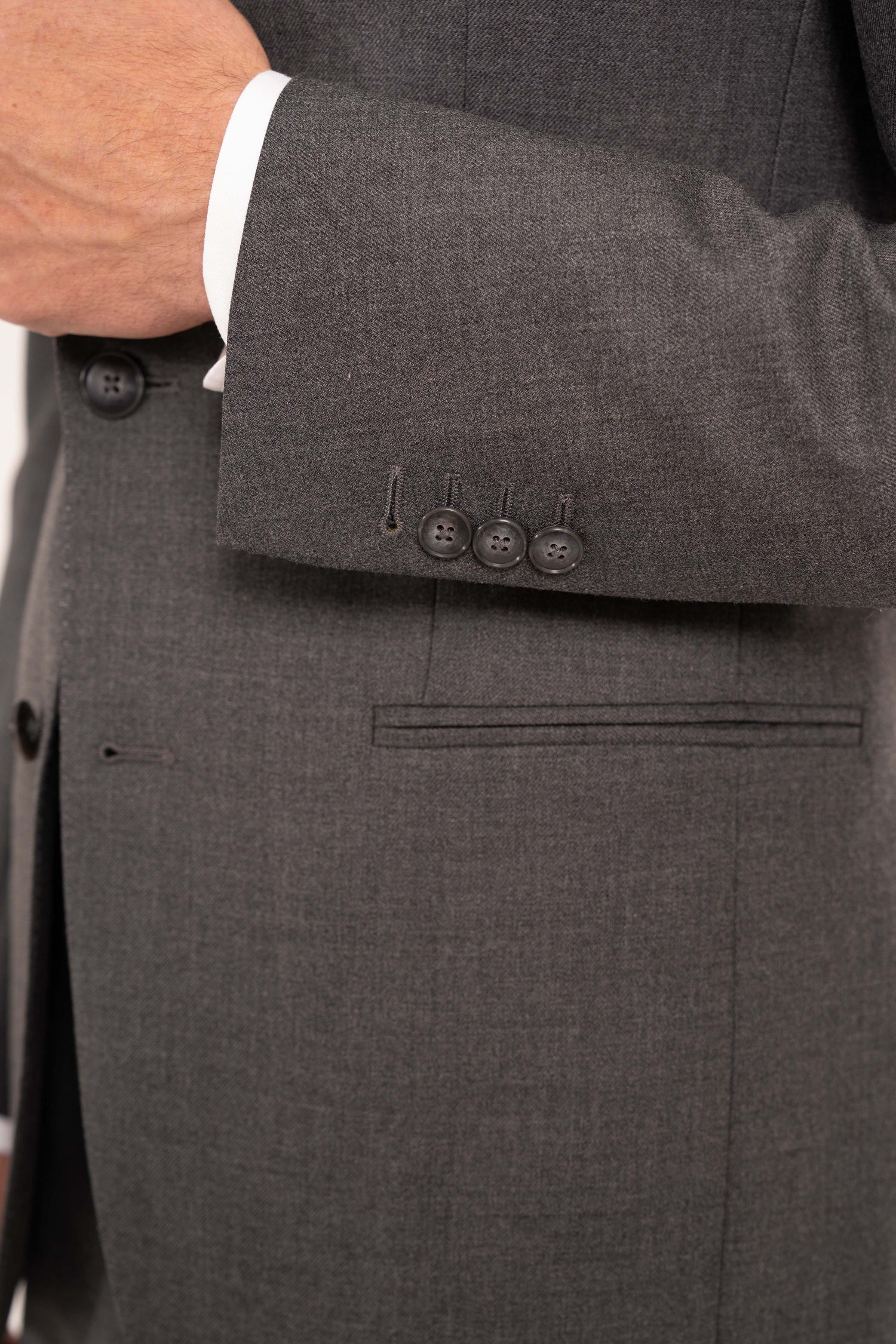 Grey Superior Wool Suit details