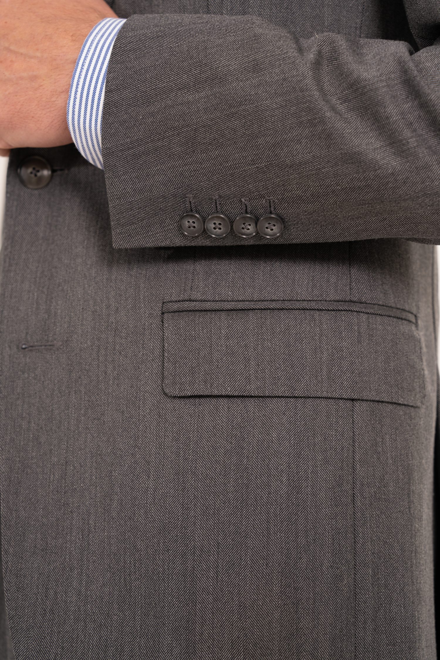 Mond custom made Grey Herringbone Super S130's Suit