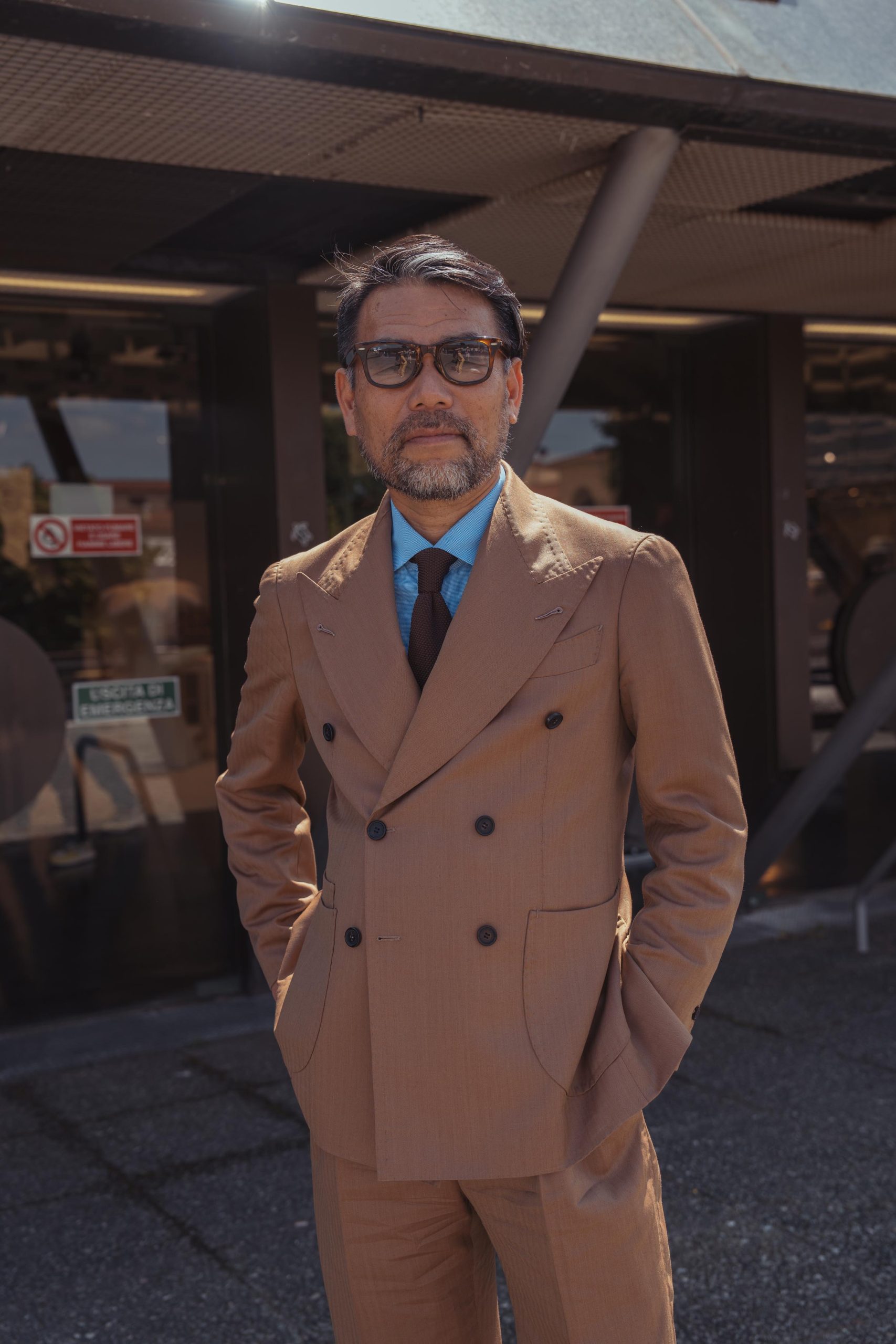 gentlemen in brown suits at pitti uomo 106