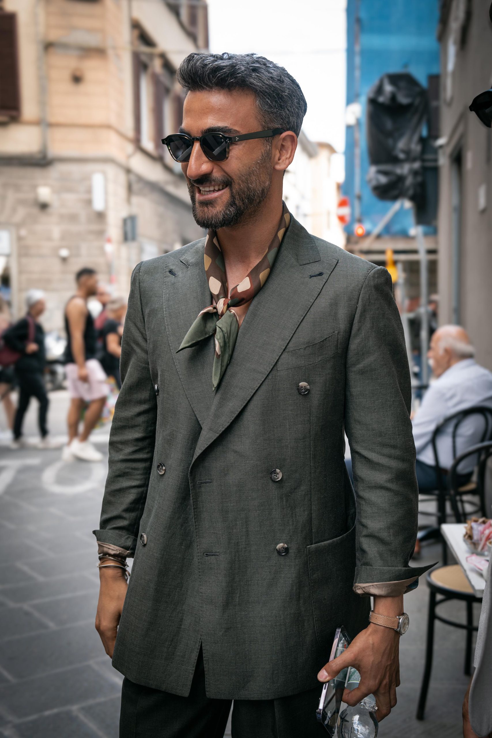 green suits and relaxed styling at pitti uomo