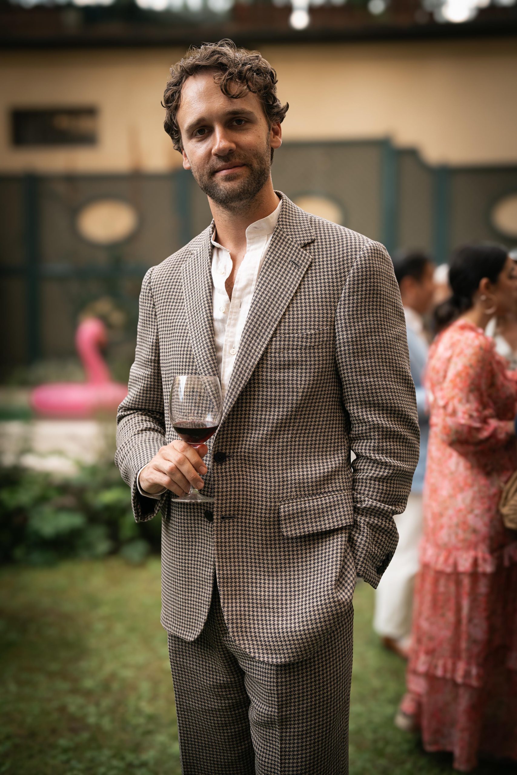 houndstooth suit worn at pitti uomo 106