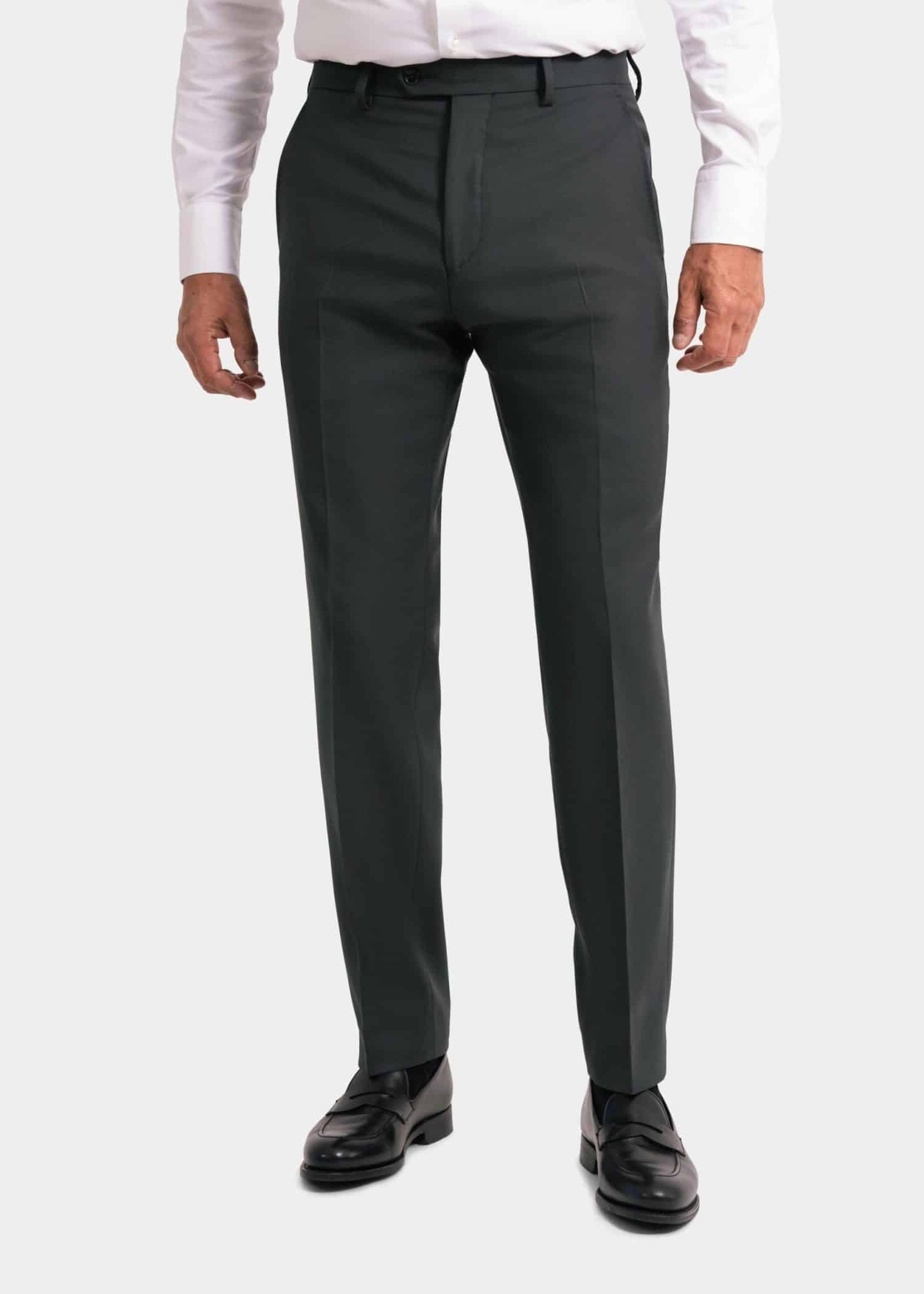 Dark green superior wool suit trousers