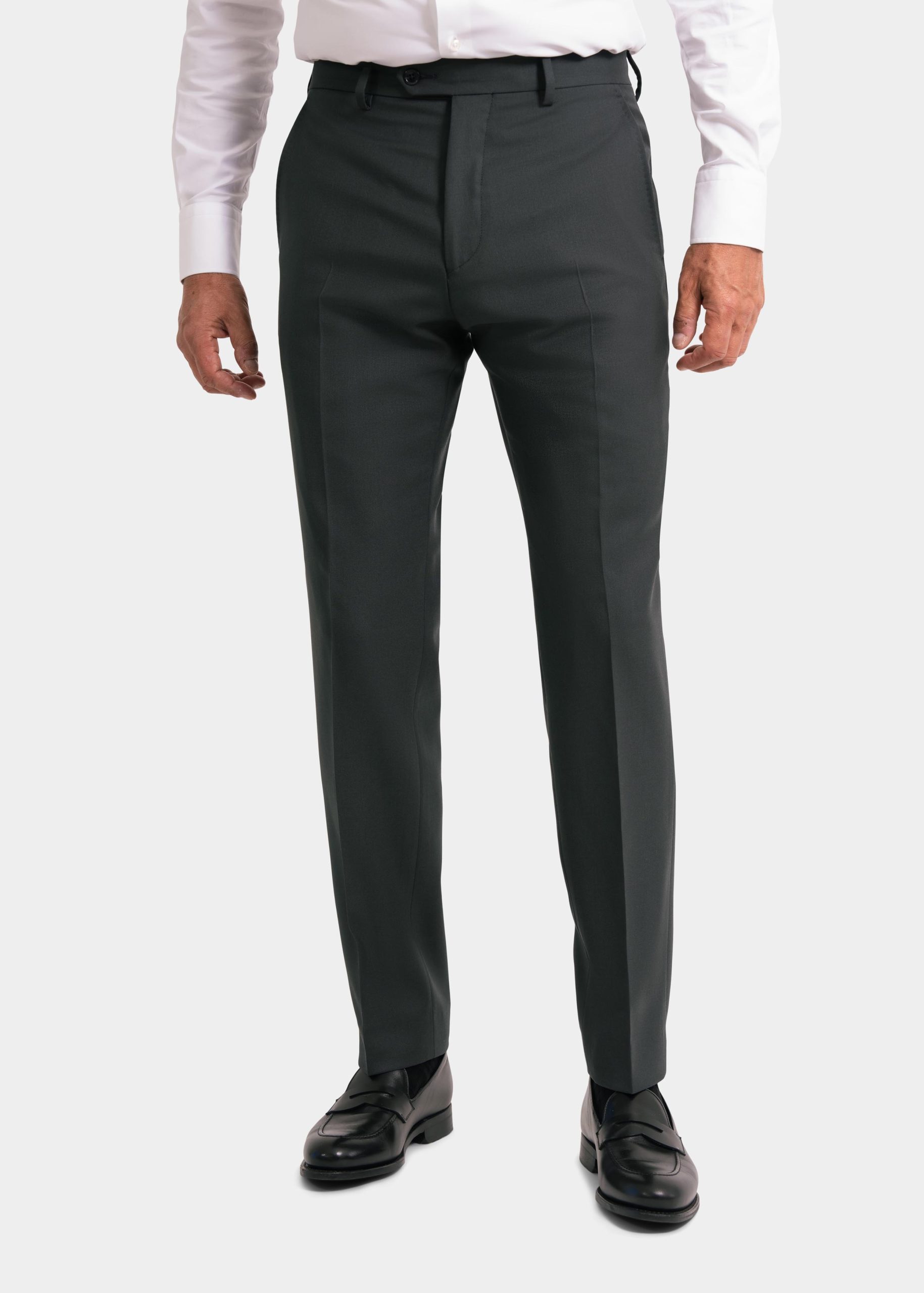 Dark Green Superior Wool Suit Trousers