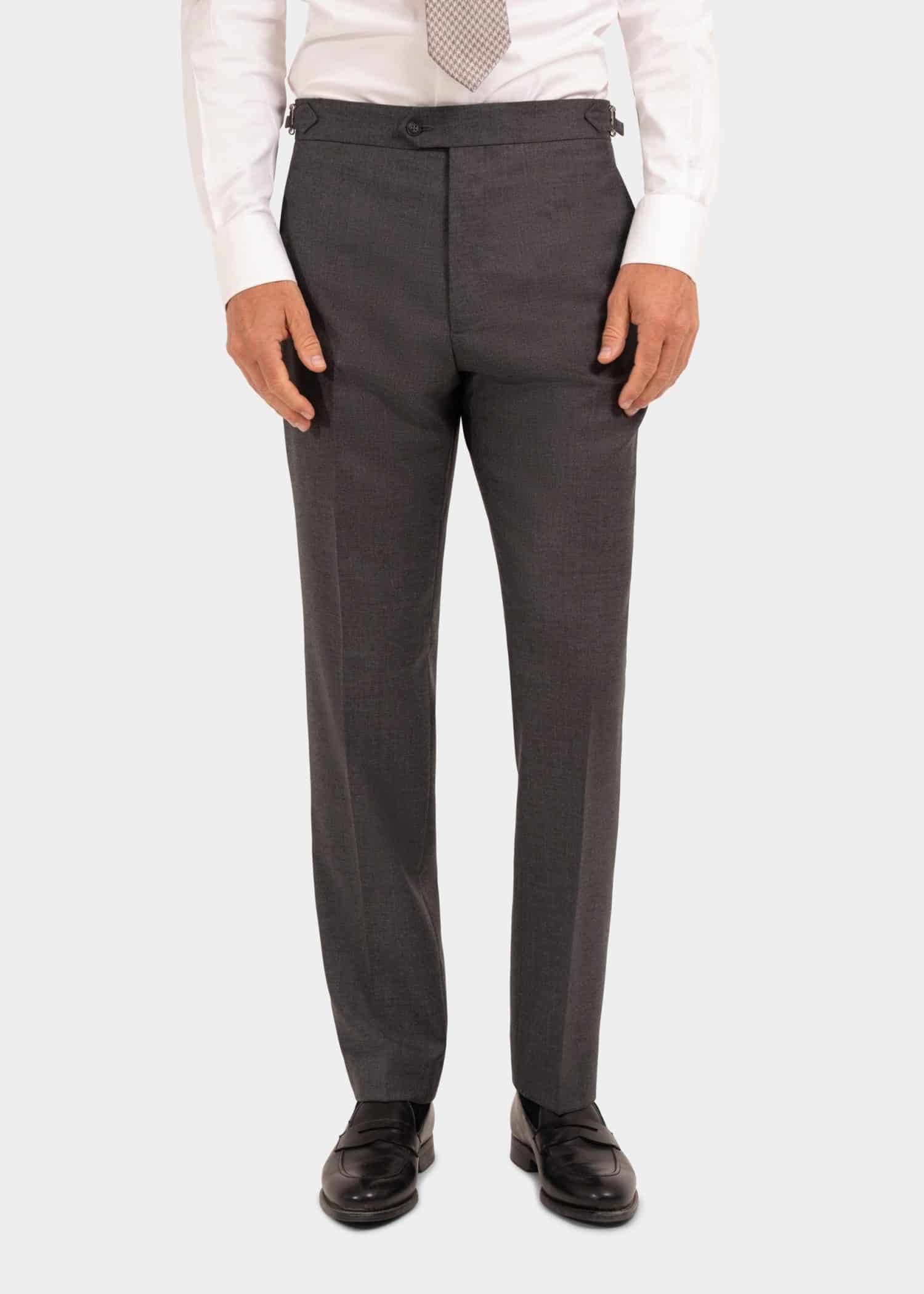 Grey superior wool suit trousers