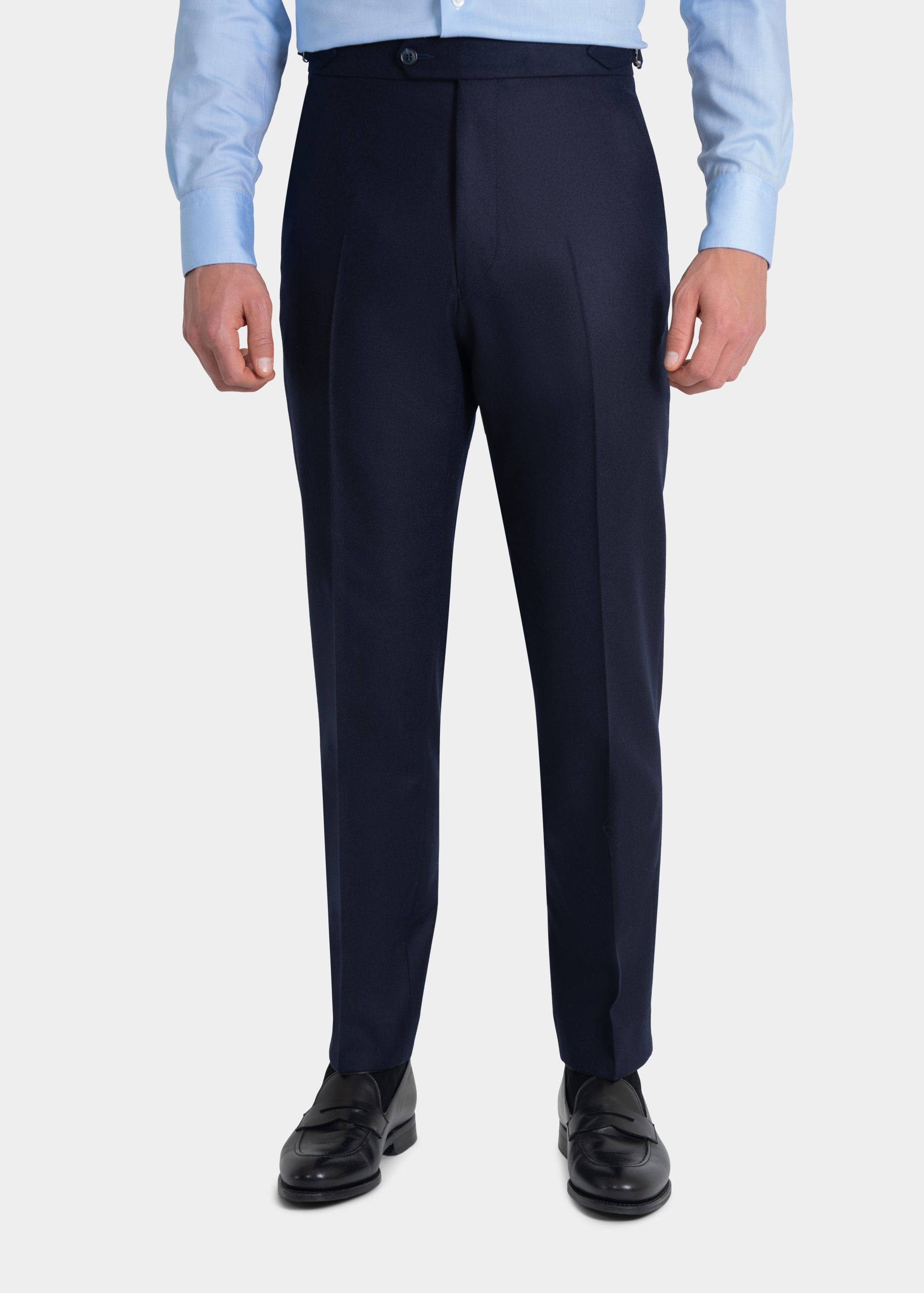 Navy Heavy Flannel Suit Trousers