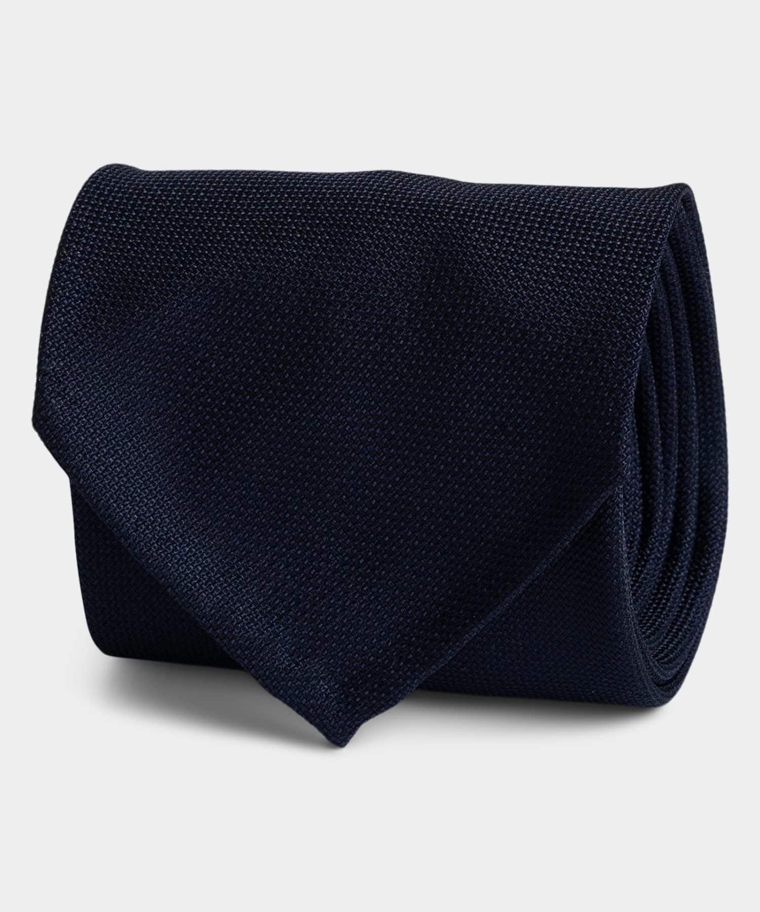 Navy garza fina grenadine tie - untipped