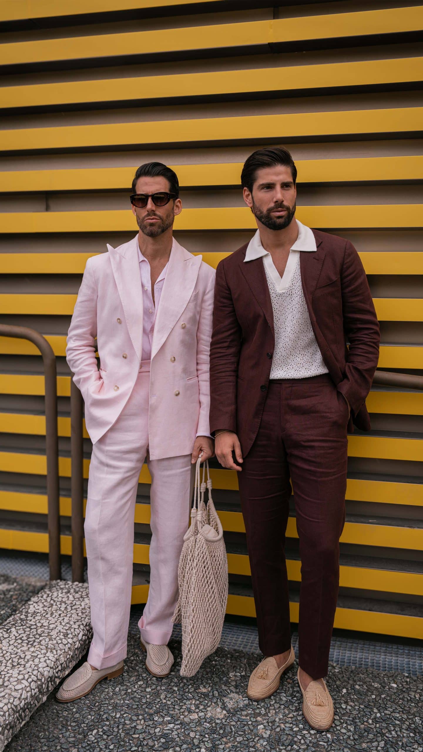 Carlos domord at pitti uomo wearing a tonal pale pink outfit, pale pink suit and shirt by mond of copenhagen. 13