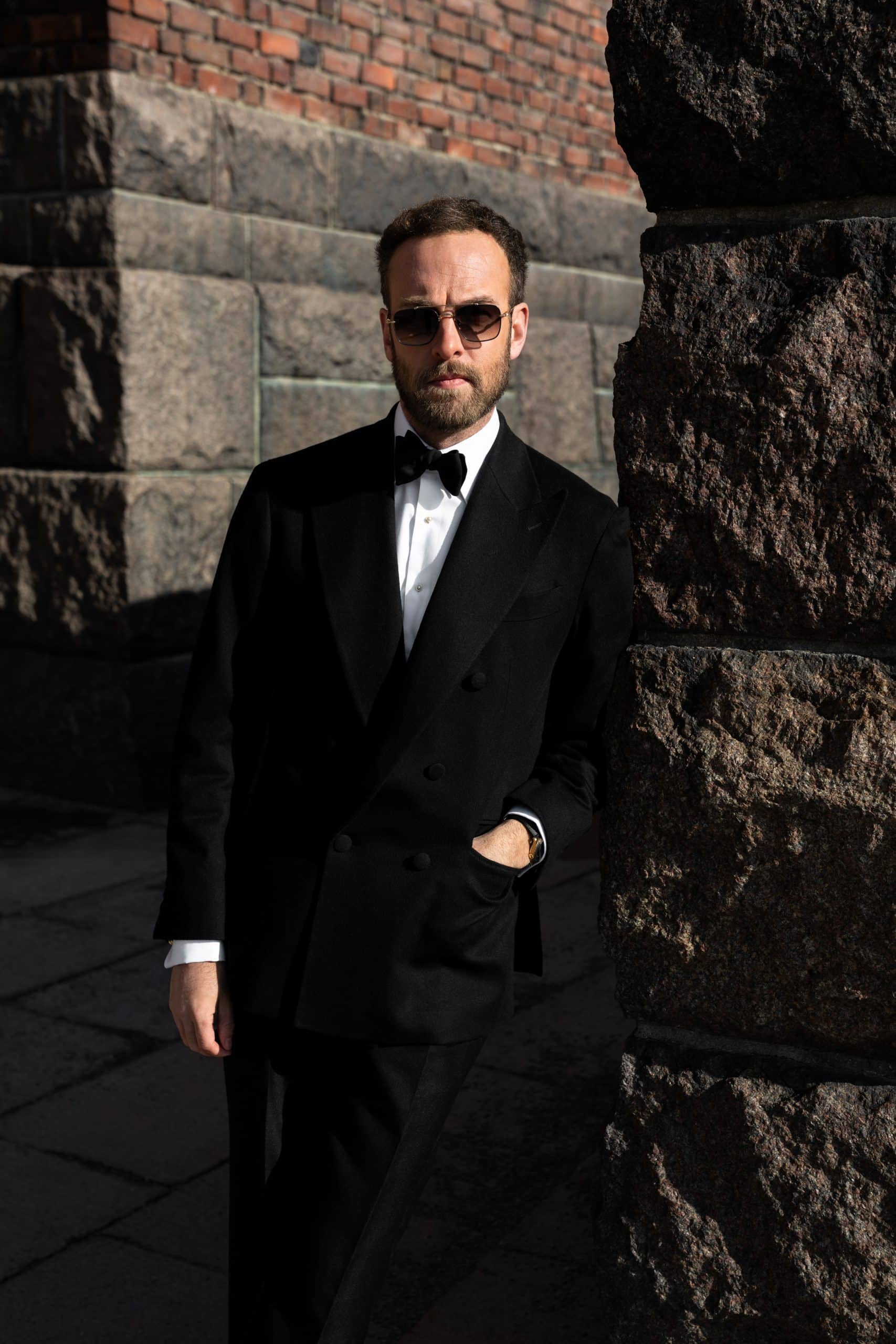 Andreas weinas in a mond custom made hybrid dinner jacket