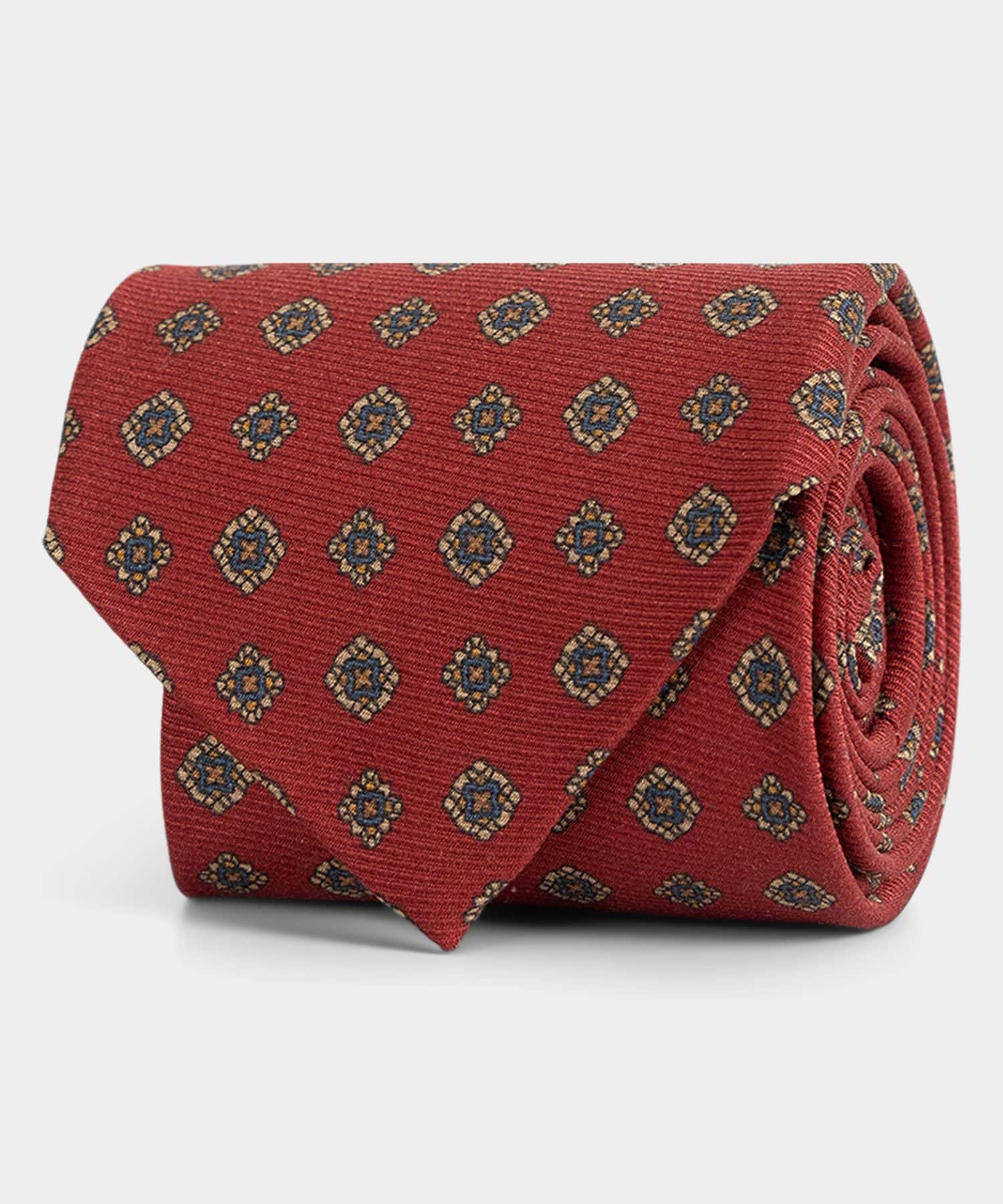 Burgundy tie - ancient floral pattern - mond