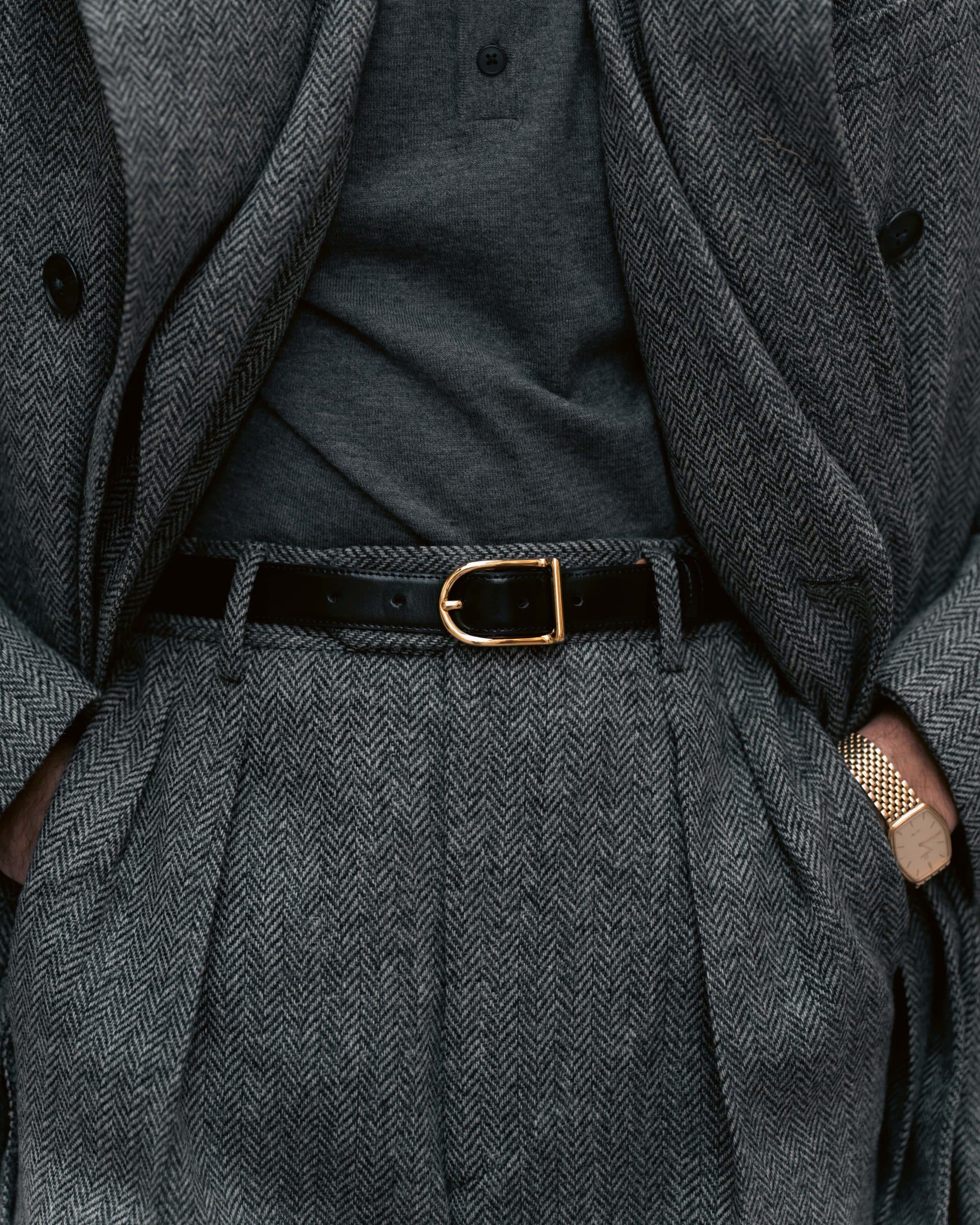 Carlos domord at pitti uomo 107 in a custom made charcoal herringbone suit by mond
