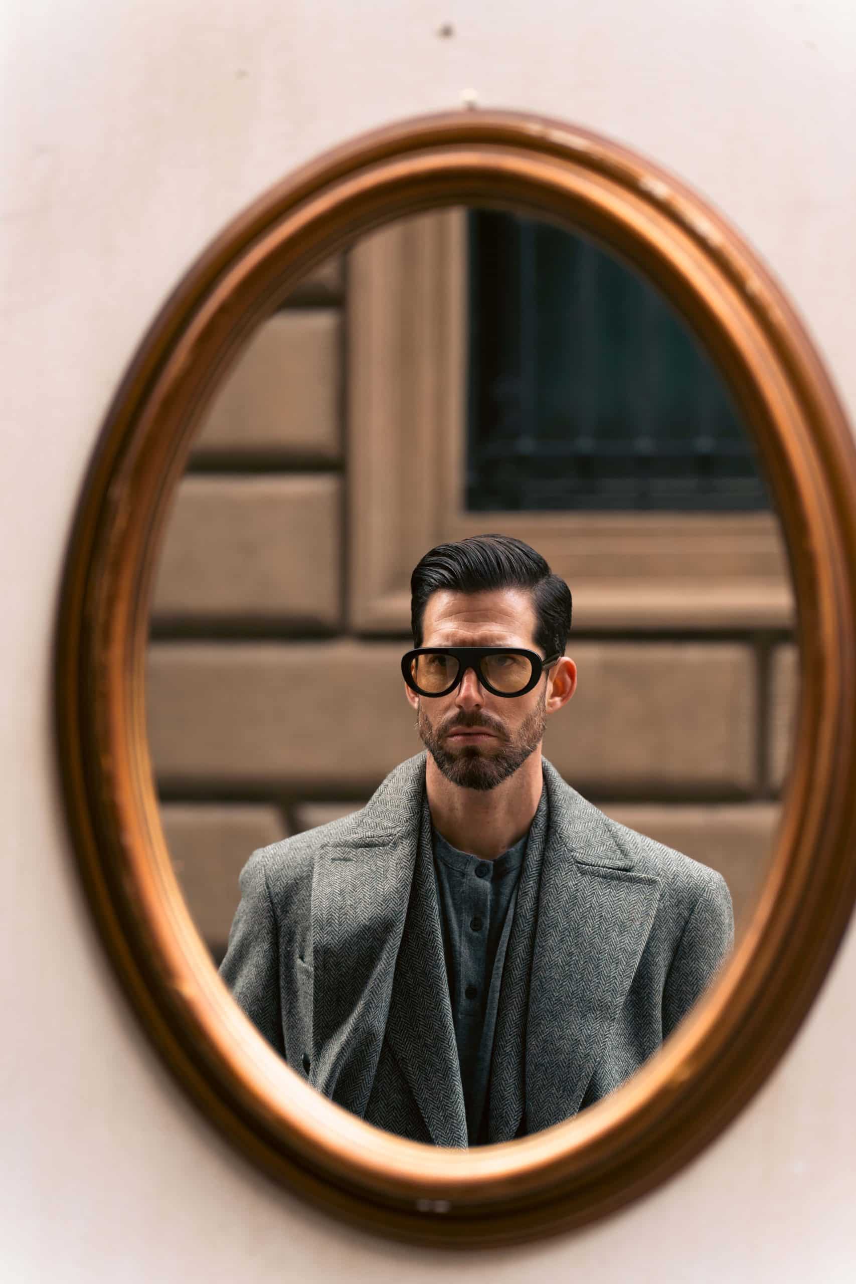 Carlos domord at pitti uomo 107 in a custom made herringbone suit by mond