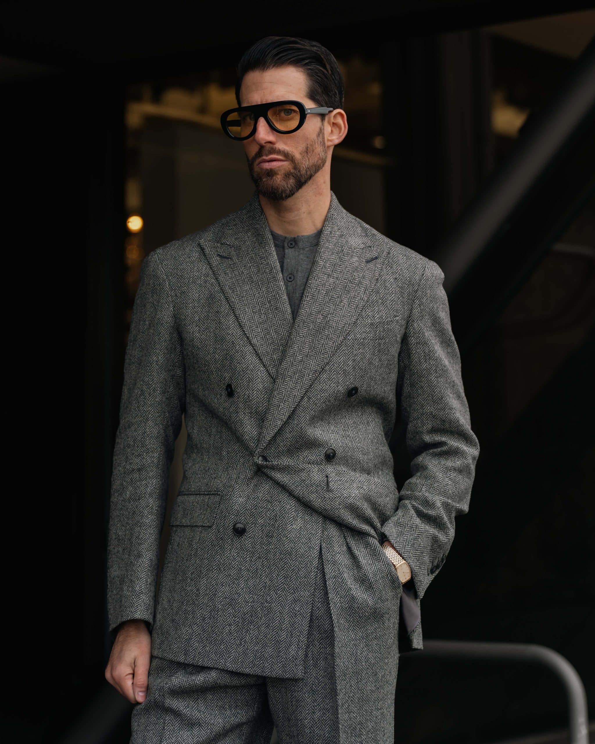 Pitti uomo 107 the charcoal herringbone suit, custom made by mond of copenhagen, worn by carlos domord. Jpg