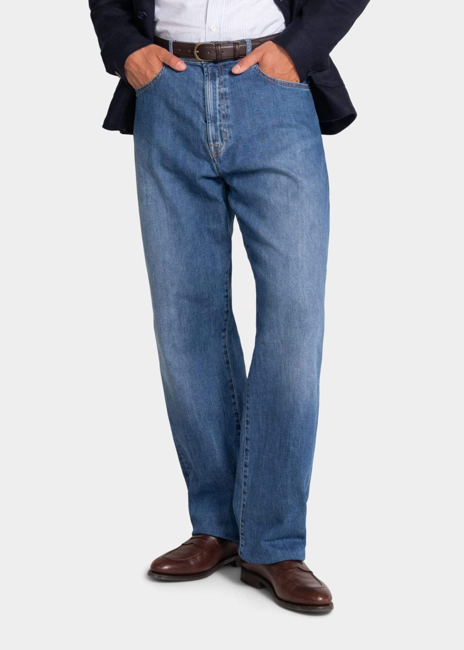 Mond blue washed denim jeans - - mond