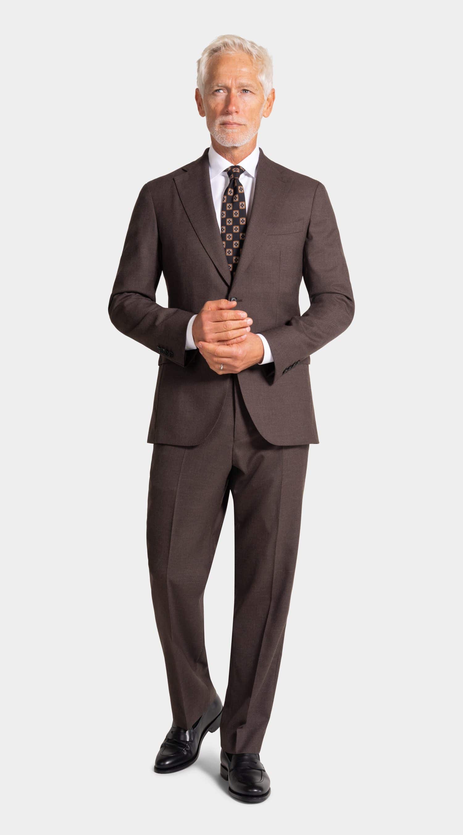 Mond brown melange superior wool suit - - mond