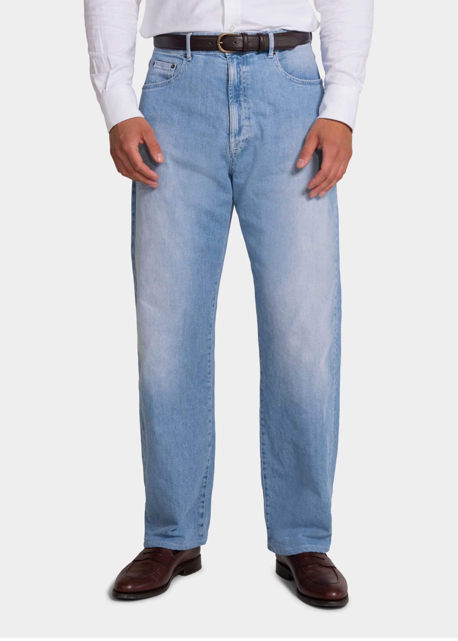 Mond custom made light blue washed denim jeans - - mond