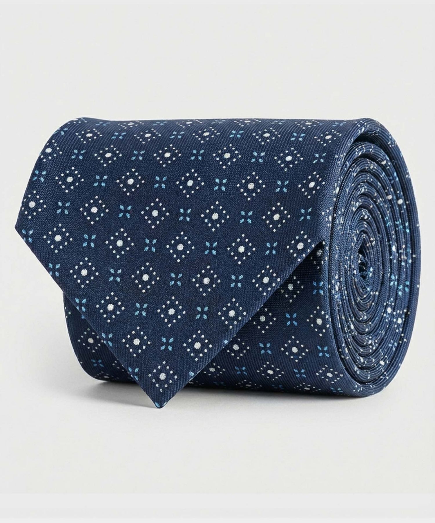 Pistoia navy printed silk tie - - mond