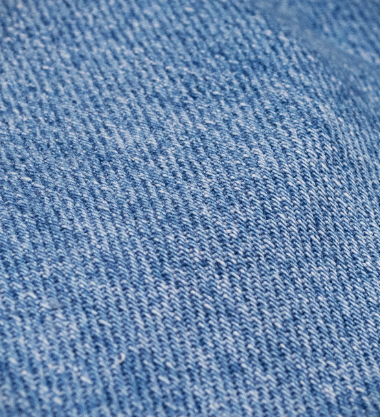 Pure cotton light blue washed denim