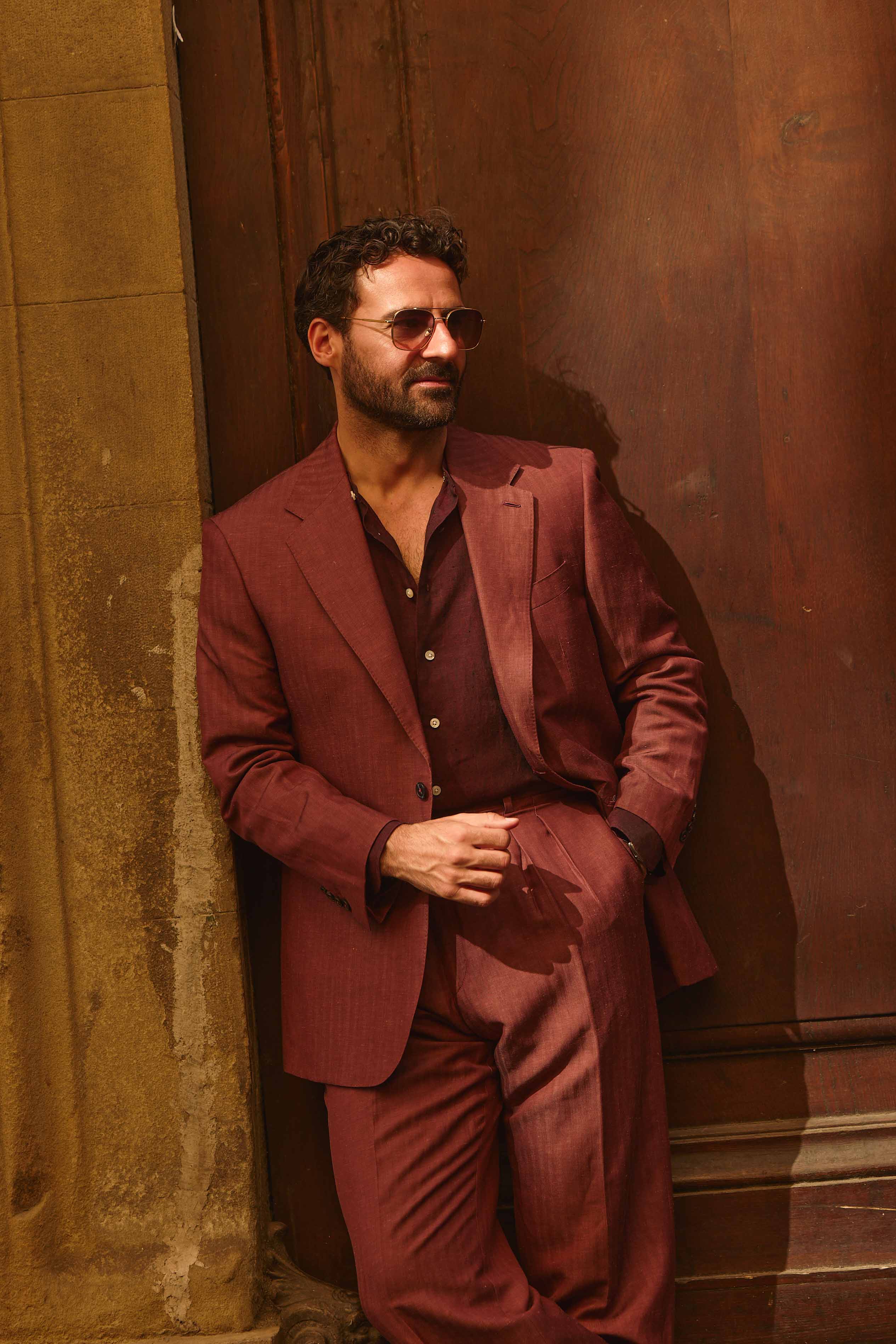 Giorgio Giangiulio At Pitti Uomo 110 Wearing A Burgundy Herringbone Suit Custom Made By Mond 10 Giorgio giangiulio at pitti uomo 110 wearing a burgundy herringbone suit custom made by mond 10