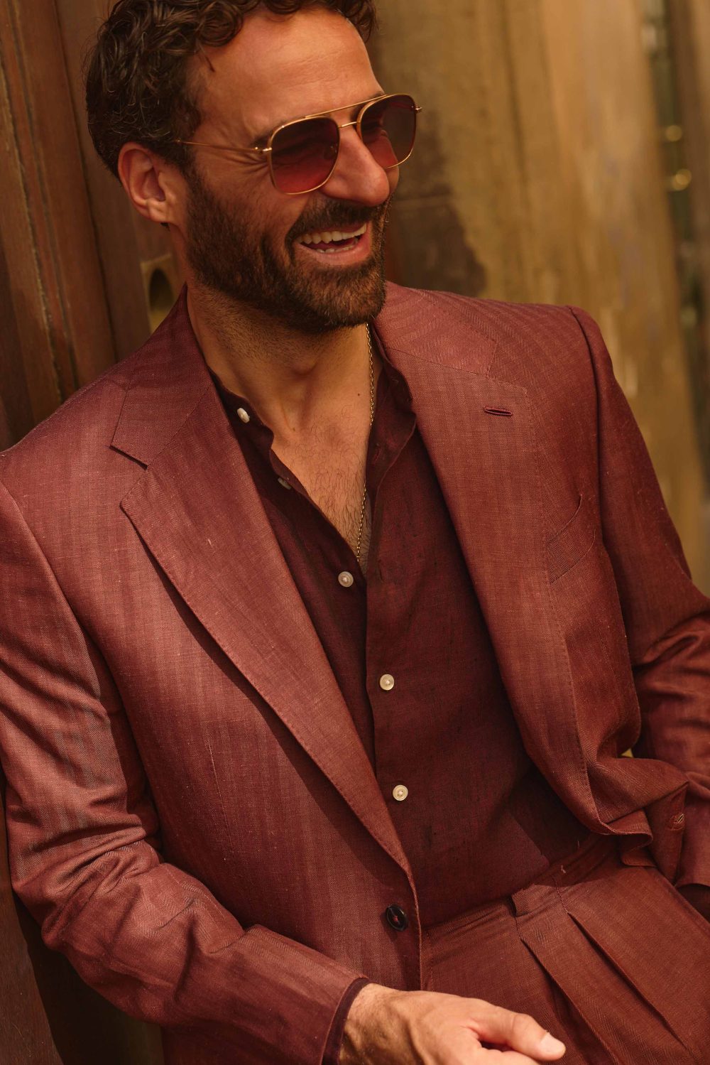 Giorgio Giangiulio At Pitti Uomo 110 Wearing A Burgundy Herringbone Suit Custom Made By Mond 12 Giorgio giangiulio at pitti uomo 110 wearing a burgundy herringbone suit custom made by mond 12